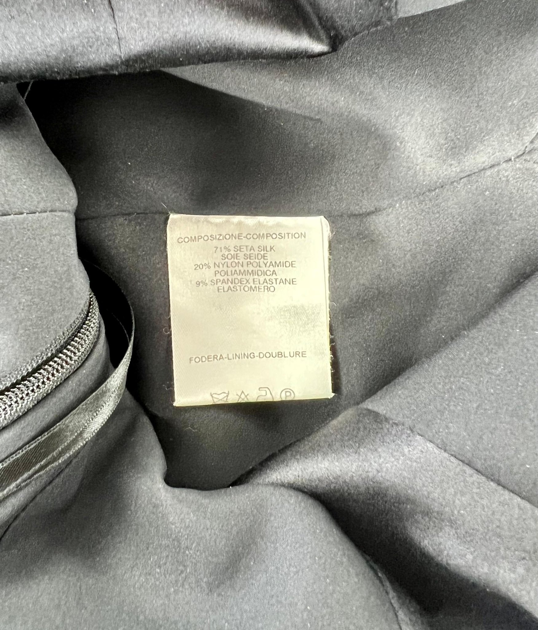 F/W 2003 Gucci by Tom Ford Black Satin Panel Stretch Bodycon Dress - RealList