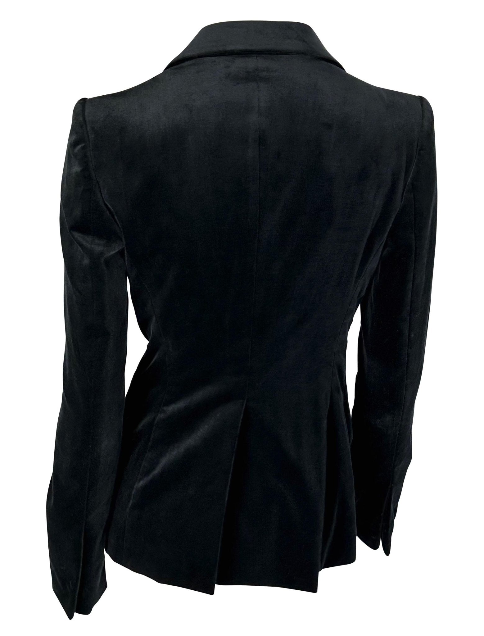 F/W 2003 Gucci by Tom Ford Black Velvet Peak Lapel Blazer Jacket - RealList