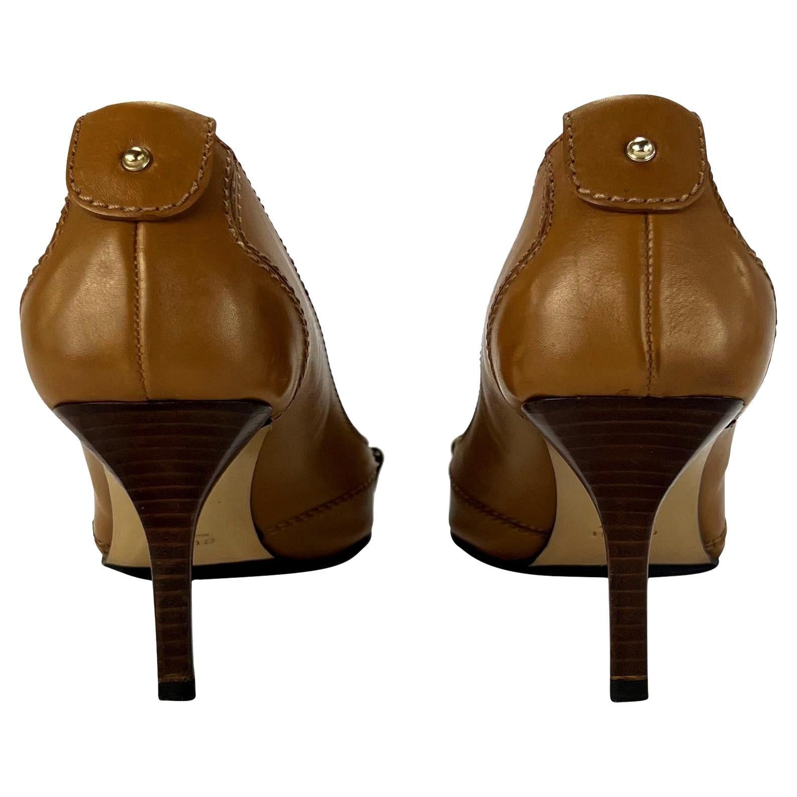 F/W 2003 Gucci by Tom Ford Leather Horsebit Saddle Leather Square Pumps Size 6B - RealList