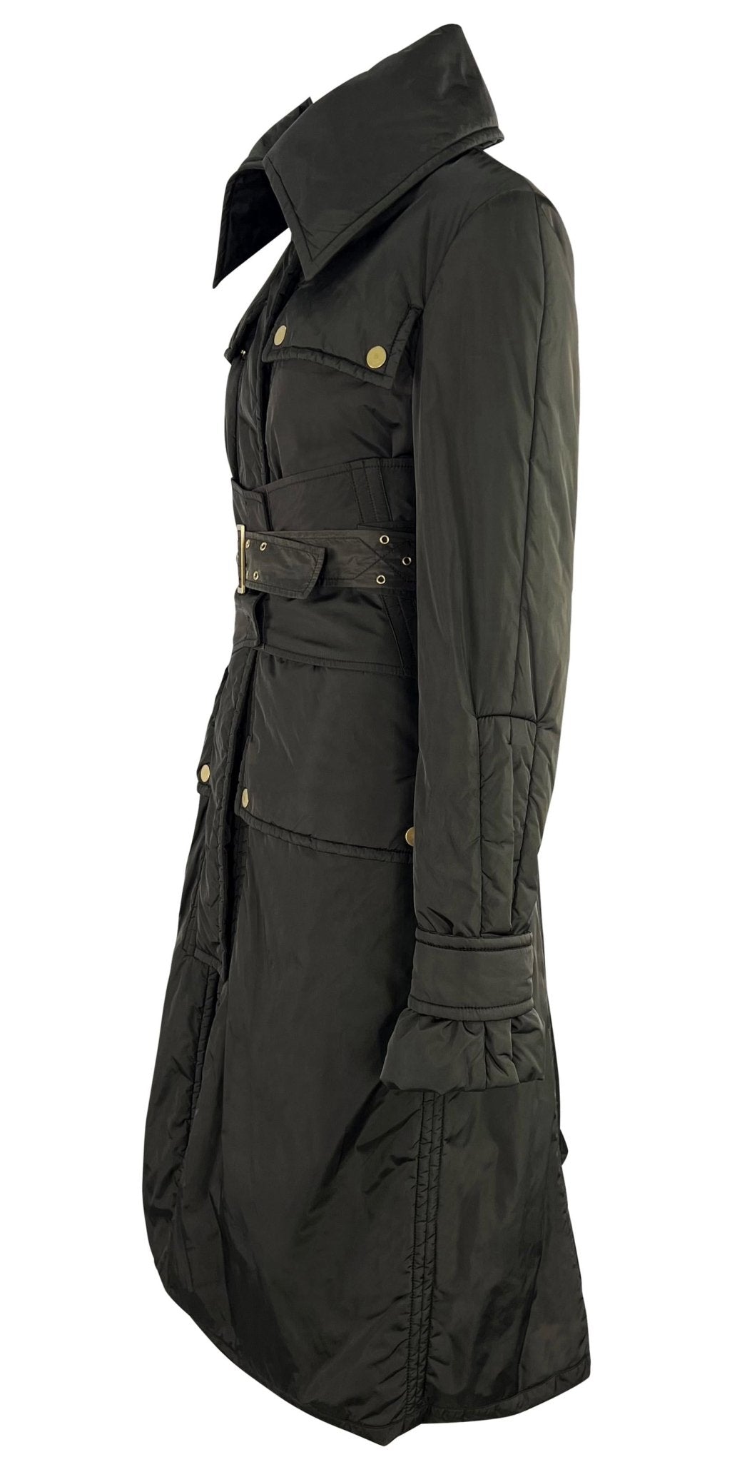 F/W 2003 Gucci by Tom Ford Runway Corseted Full Length Nylon Puffer Coat - RealList