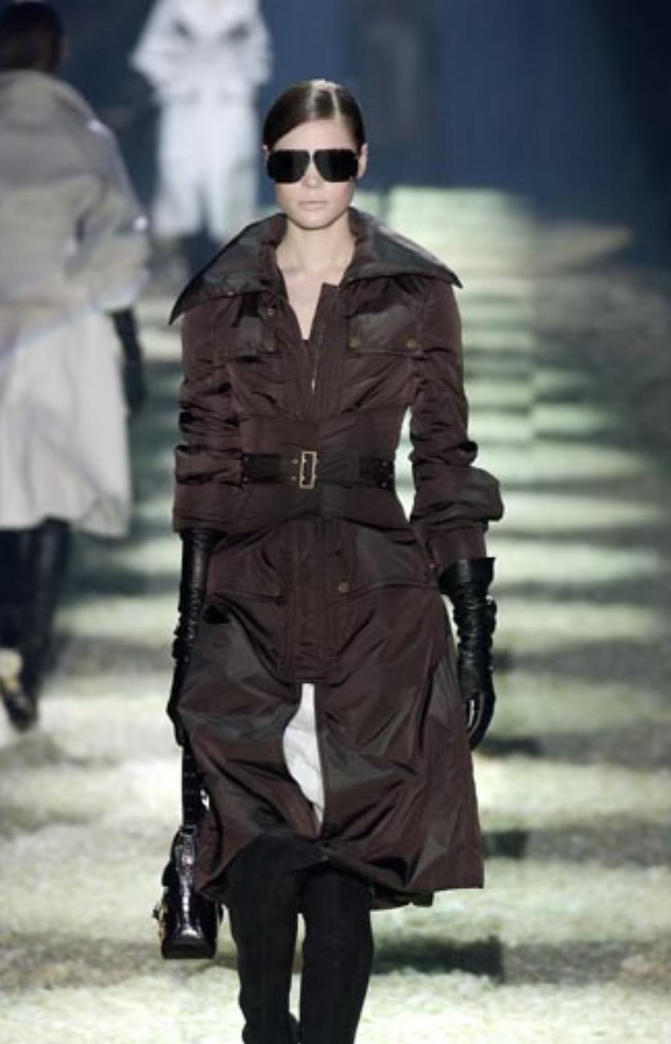 F/W 2003 Gucci by Tom Ford Runway Corseted Full Length Nylon Puffer Coat - RealList