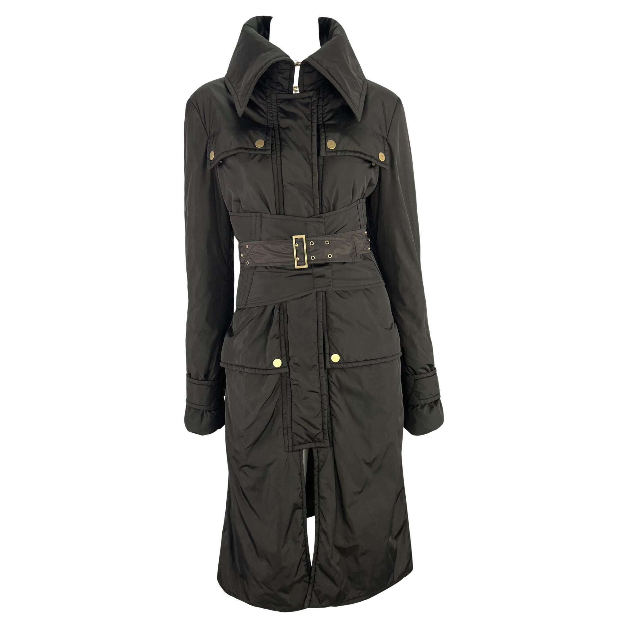 F/W 2003 Gucci by Tom Ford Runway Corseted Full Length Nylon Puffer Coat - RealList