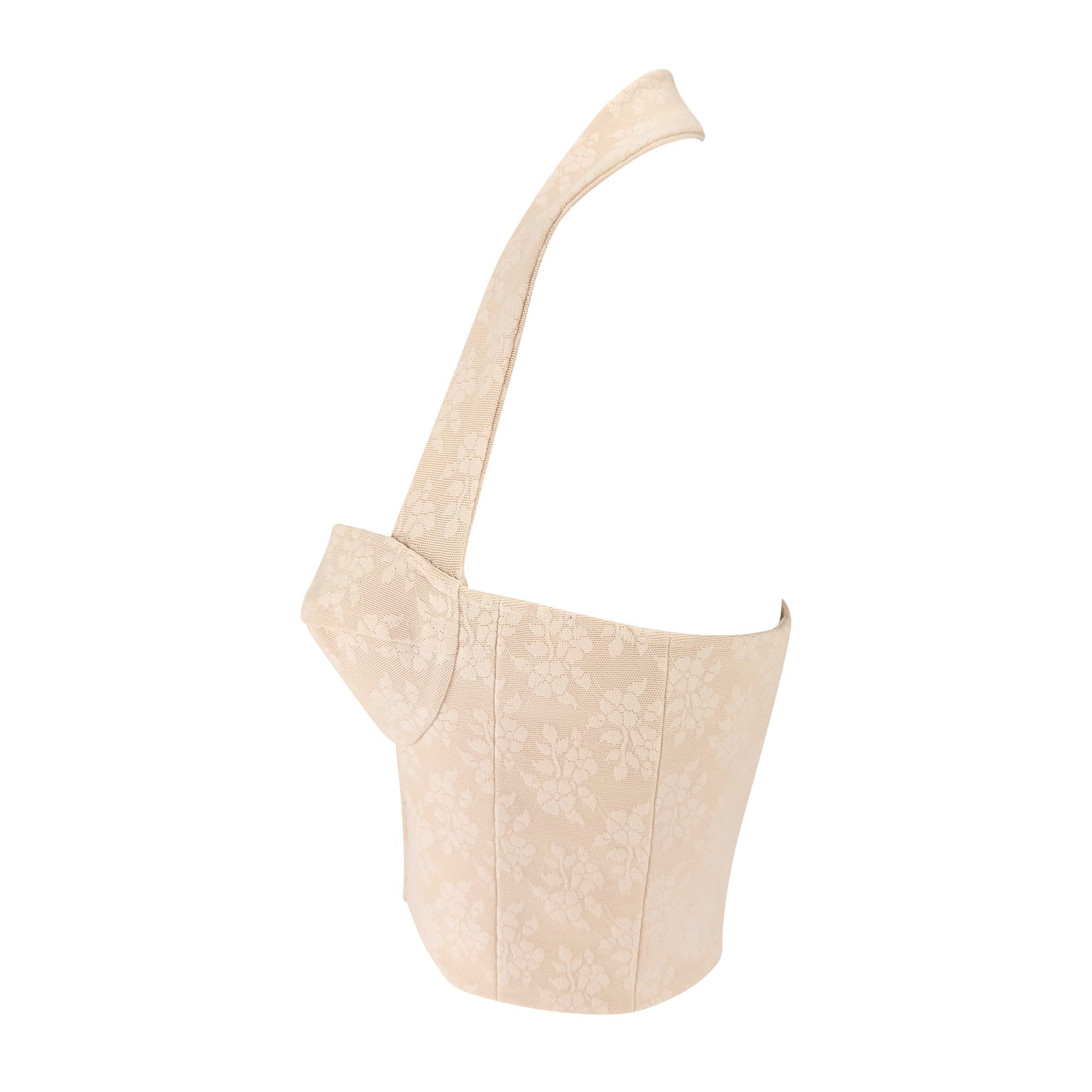 F/W 2003 John Galliano Beige Floral Silk Bustier Halter Crop Top - RealList