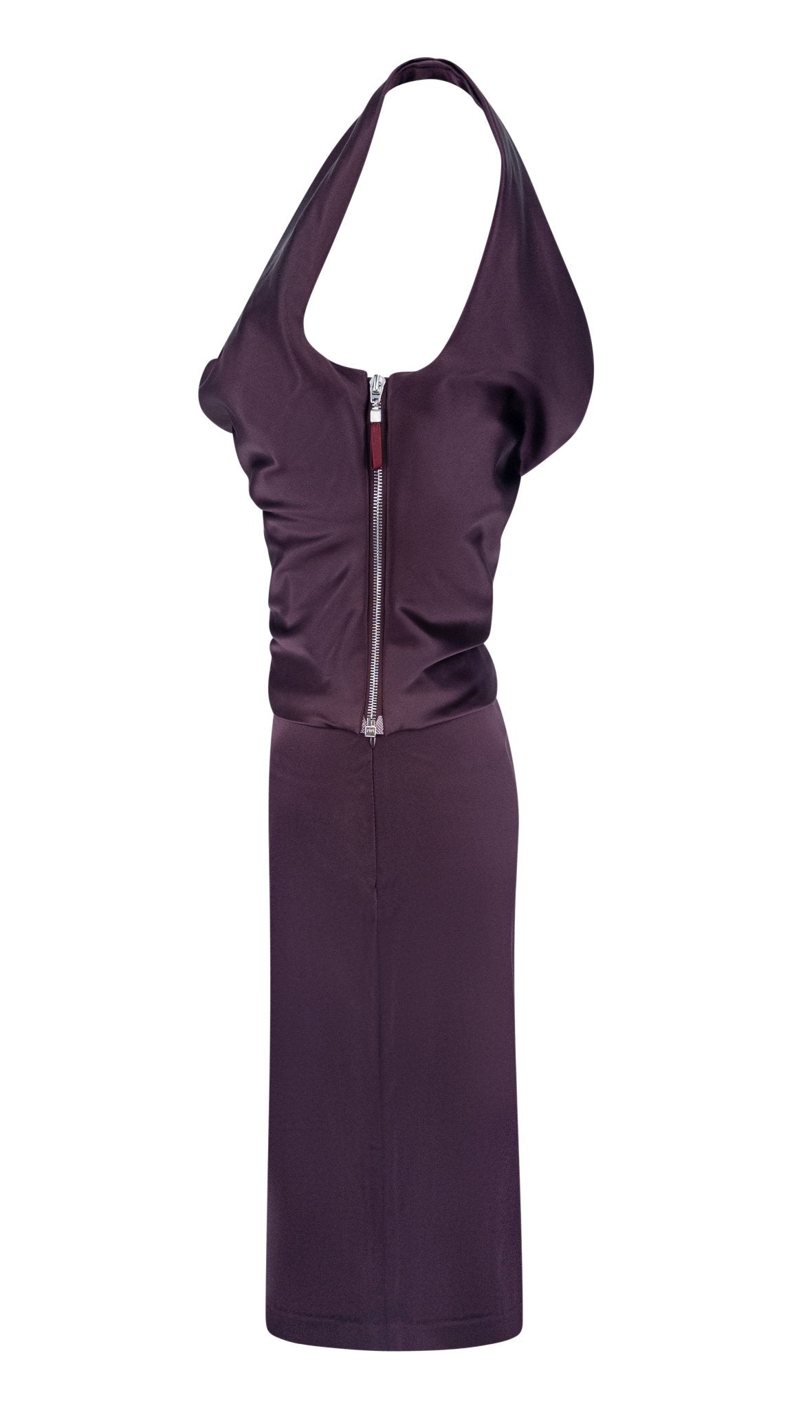 F/W 2003 Stella McCartney Burgundy Satin Corset Runway Mini Dress - RealList