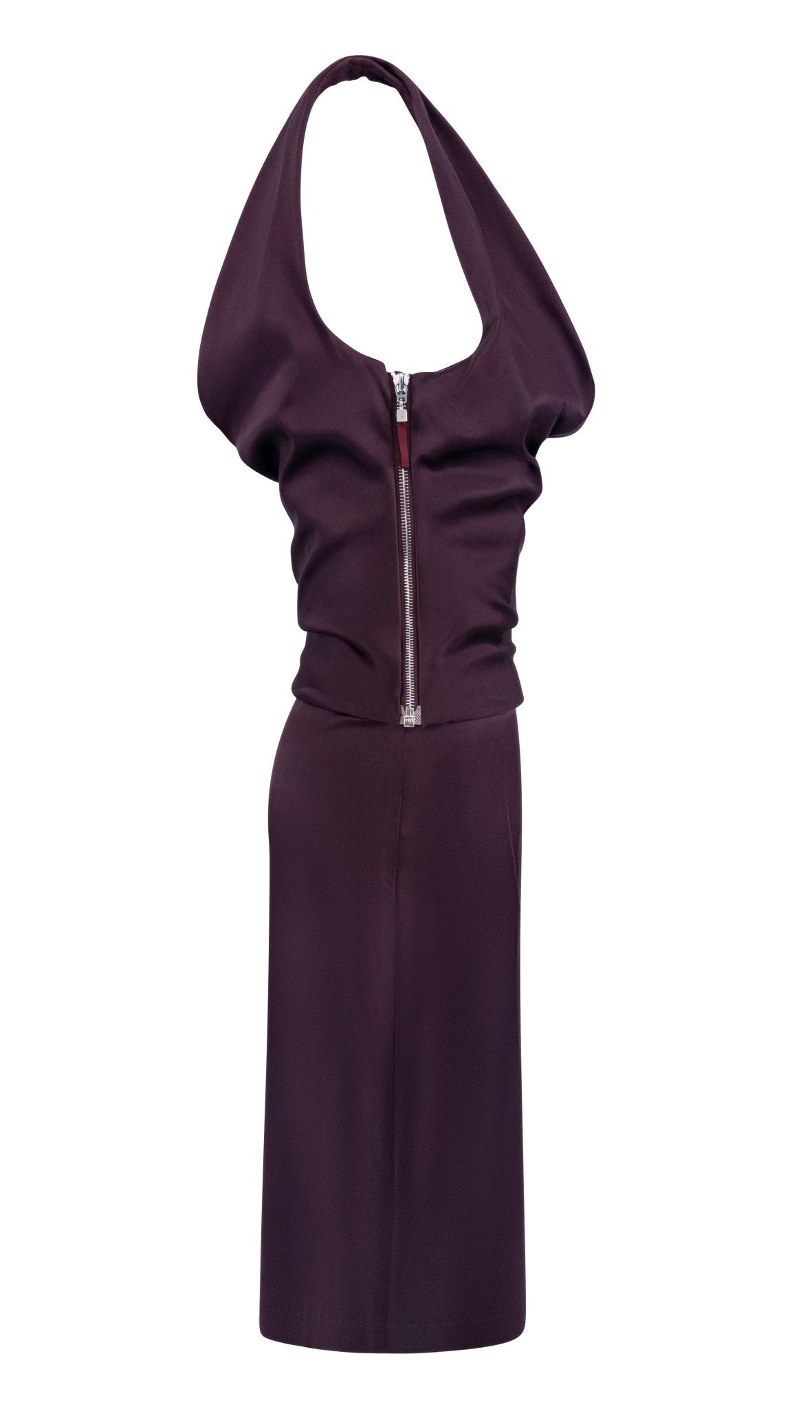 F/W 2003 Stella McCartney Burgundy Satin Corset Runway Mini Dress - RealList