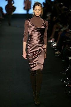 F/W 2003 Stella McCartney Runway Black Satin Corseted Cowl Cocktail Dress - RealList