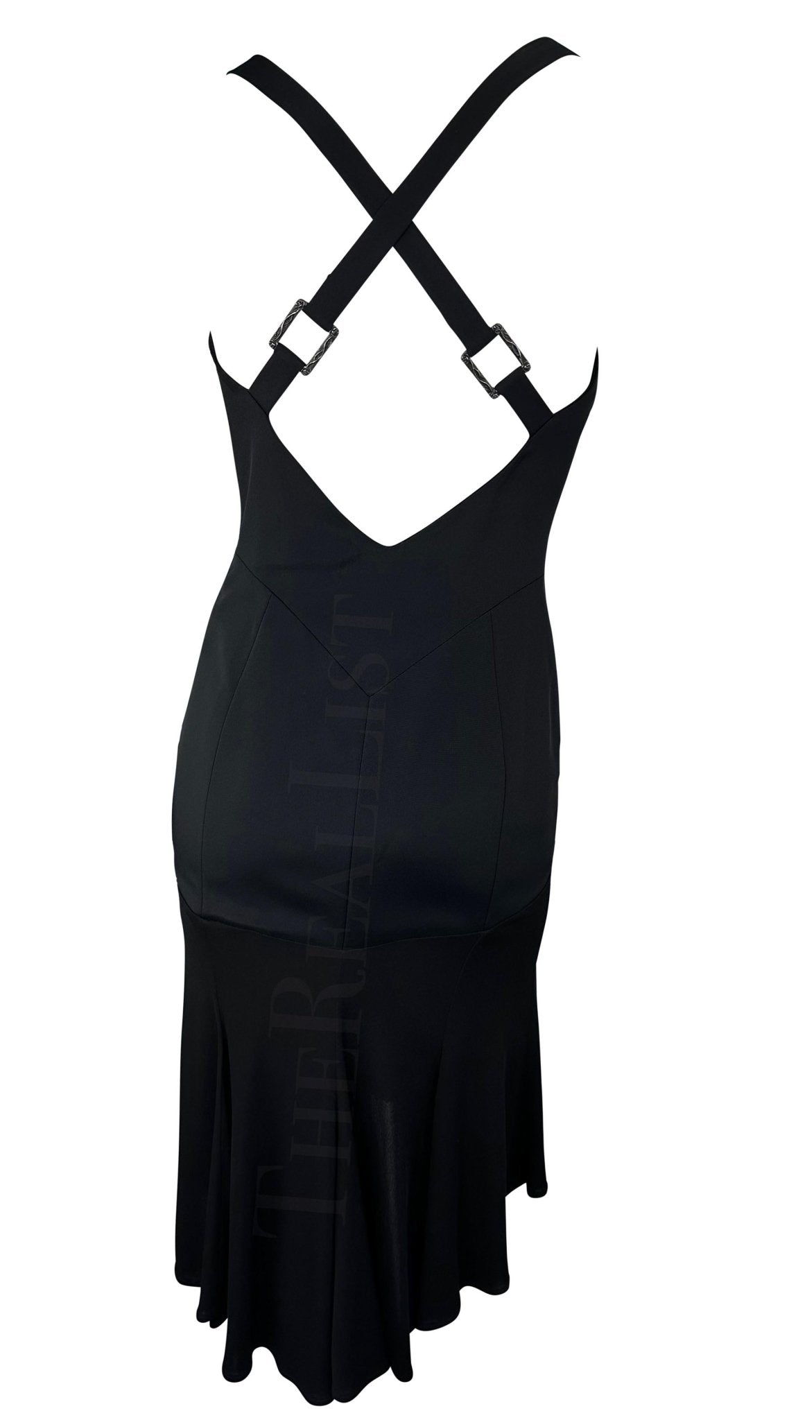 F/W 2003 Versace by Donatella Black Zipper Flare Runway Dress - RealList