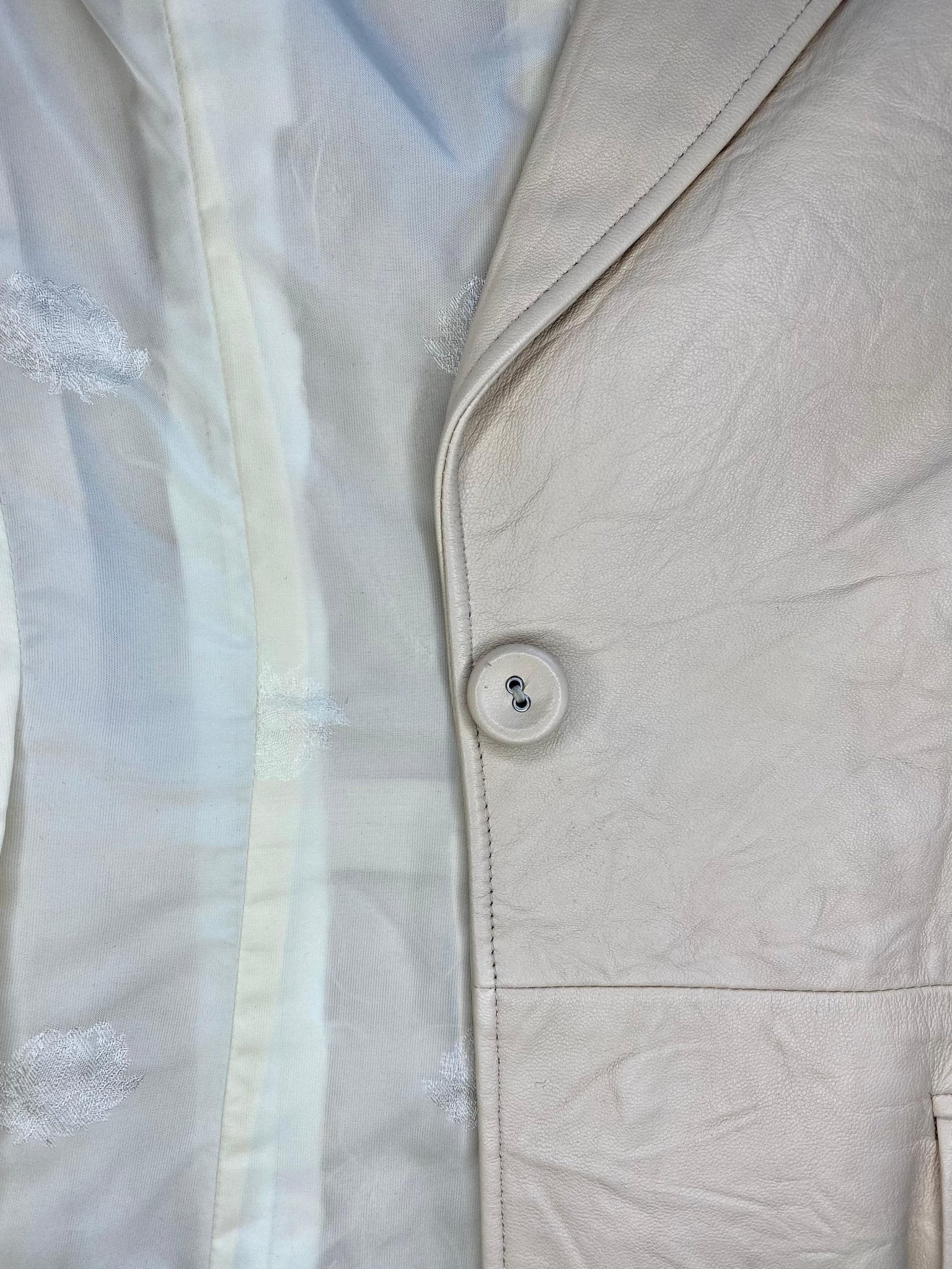 F/W 2003 Versace by Donatella Wrinkled Leather Lace - Up Coat Vintage - RealList