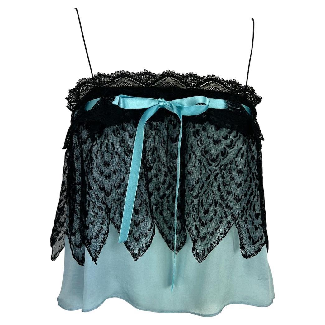 F/W 2003 Yves Saint Laurent by Tom Ford Pale Blue Layered Tank Top - RealList