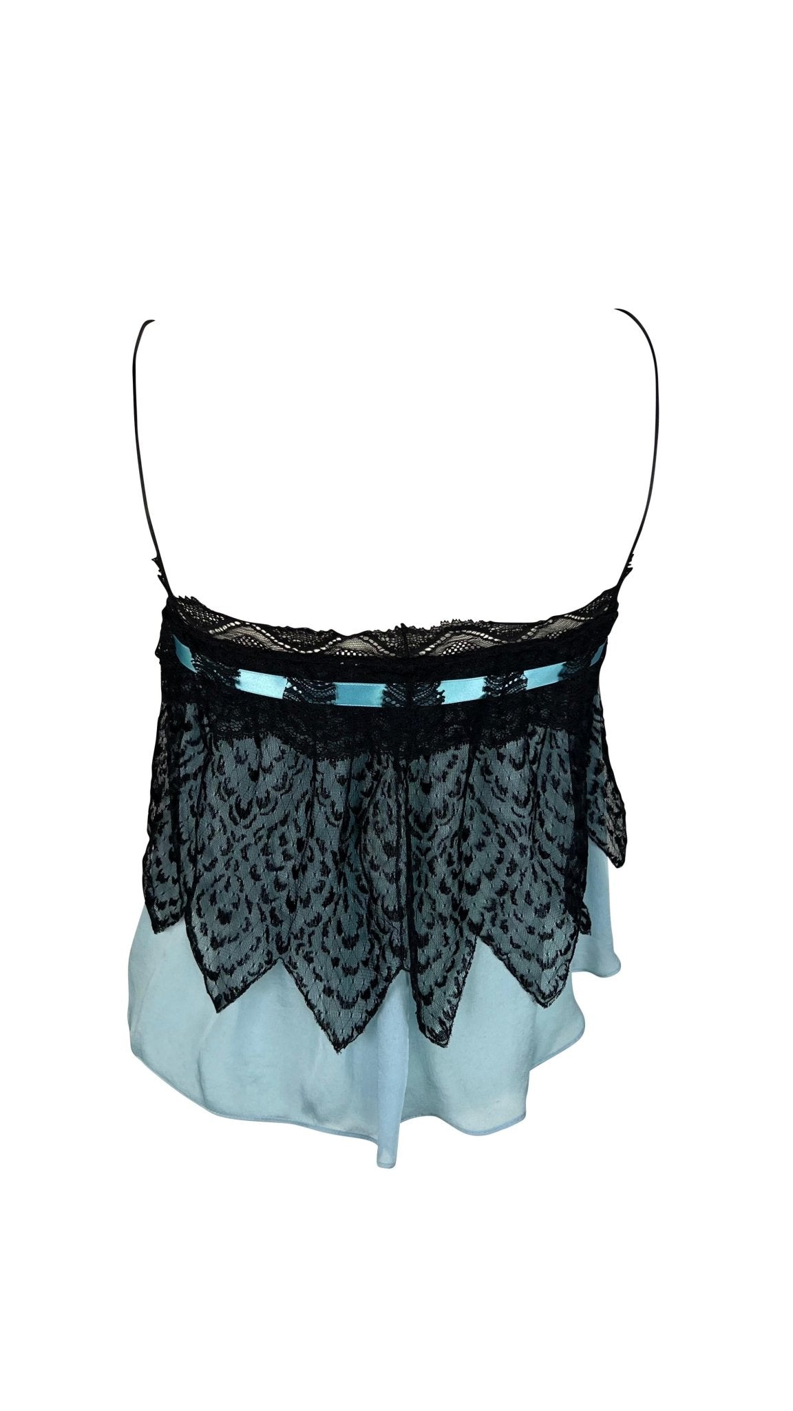 F/W 2003 Yves Saint Laurent by Tom Ford Pale Blue Layered Tank Top - RealList