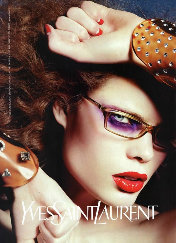 F/W 2003 Yves Saint Laurent by Tom Ford Runway Amber Lucite Crystal Cuff Set - RealList