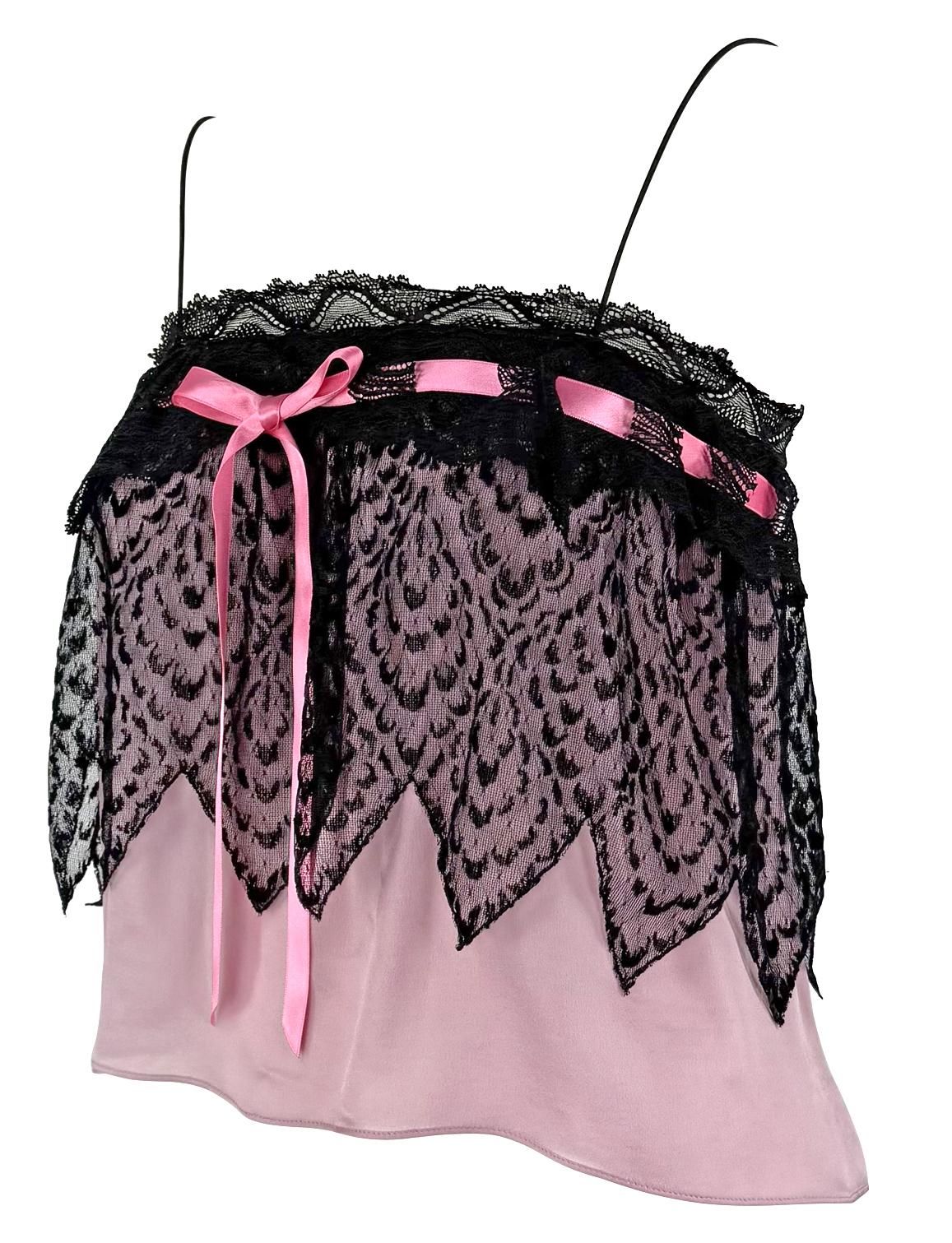 F/W 2003 Yves Saint Laurent by Tom Ford Runway Babydoll Sheer Chiffon Pink Tank Top - RealList