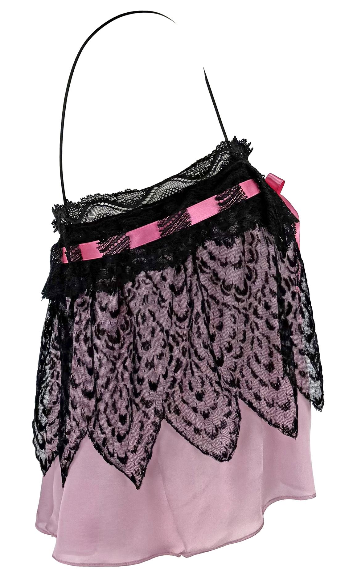 F/W 2003 Yves Saint Laurent by Tom Ford Runway Babydoll Sheer Chiffon Pink Tank Top - RealList