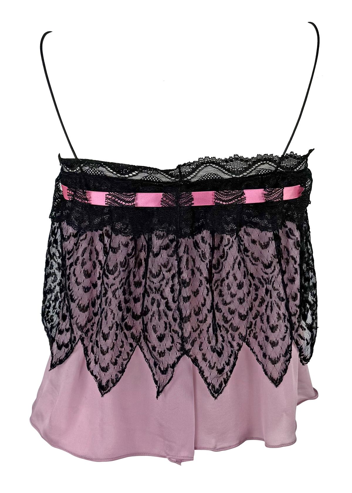 F/W 2003 Yves Saint Laurent by Tom Ford Runway Babydoll Sheer Chiffon Pink Tank Top - RealList