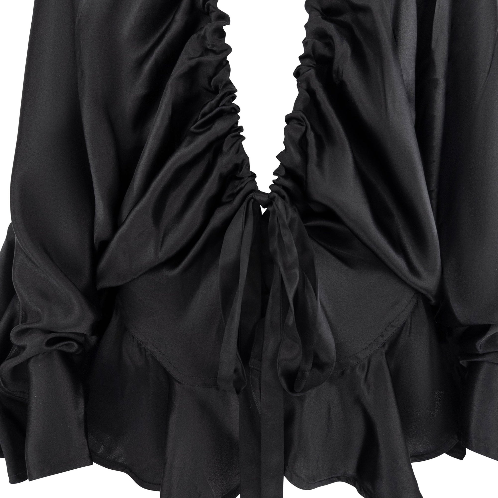 F/W 2003 Yves Saint Laurent by Tom Ford Runway Prototype Satin Ruffle Blouse - RealList