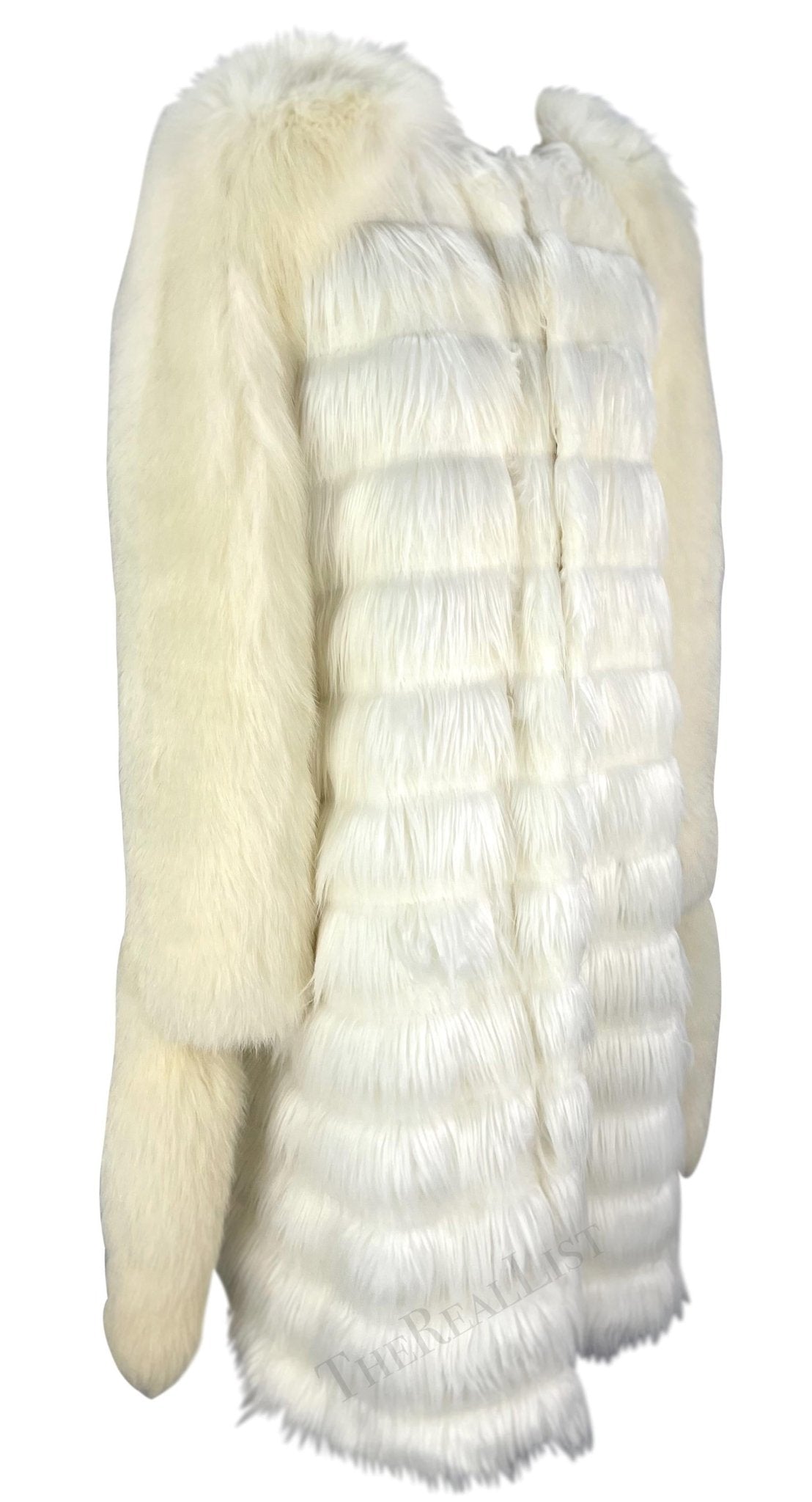 F/W 2003 Yves Saint Laurent by Tom Ford White Fox / Faux Fur Runway Coat - RealList