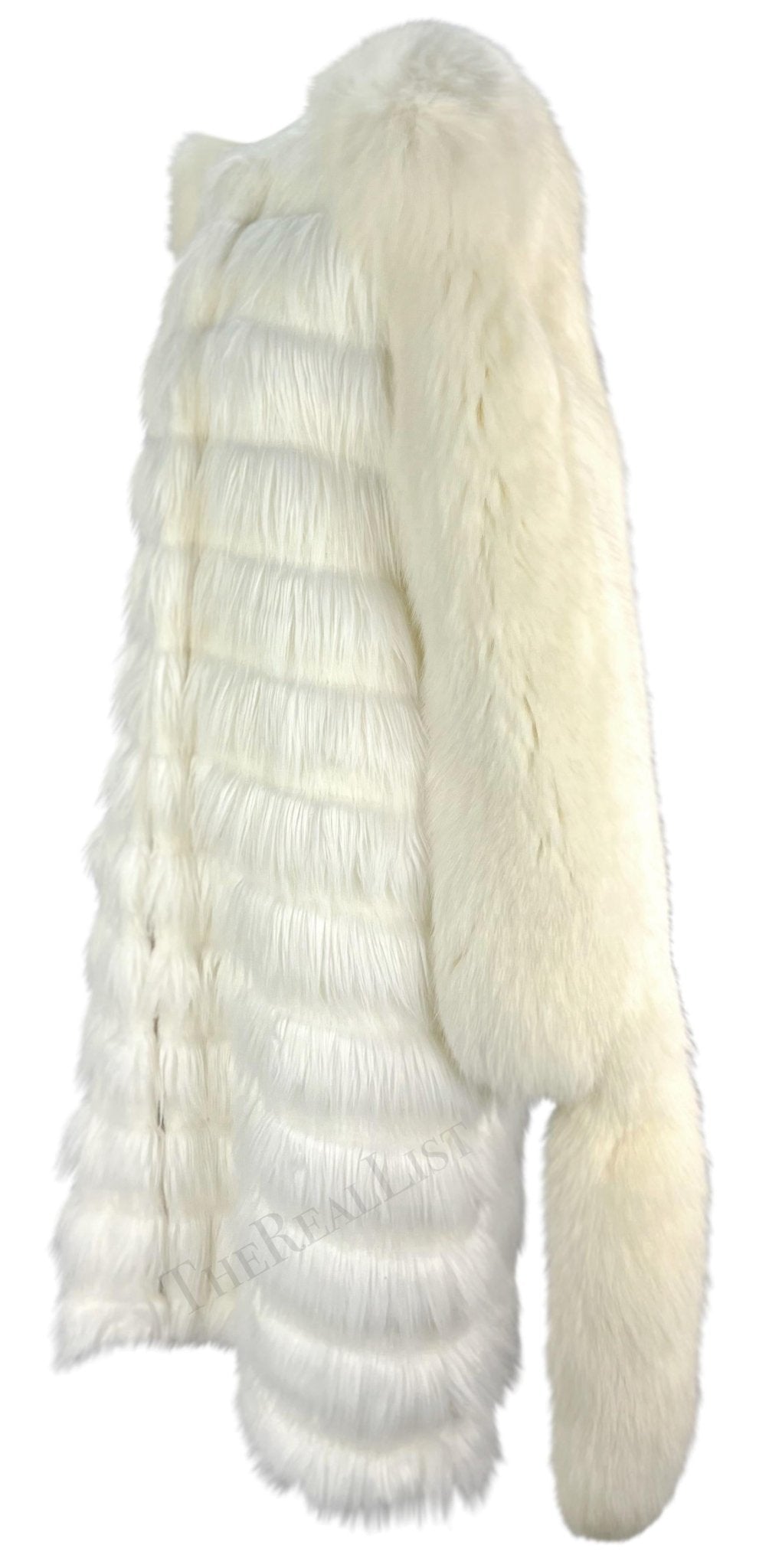 F/W 2003 Yves Saint Laurent by Tom Ford White Fox / Faux Fur Runway Coat - RealList