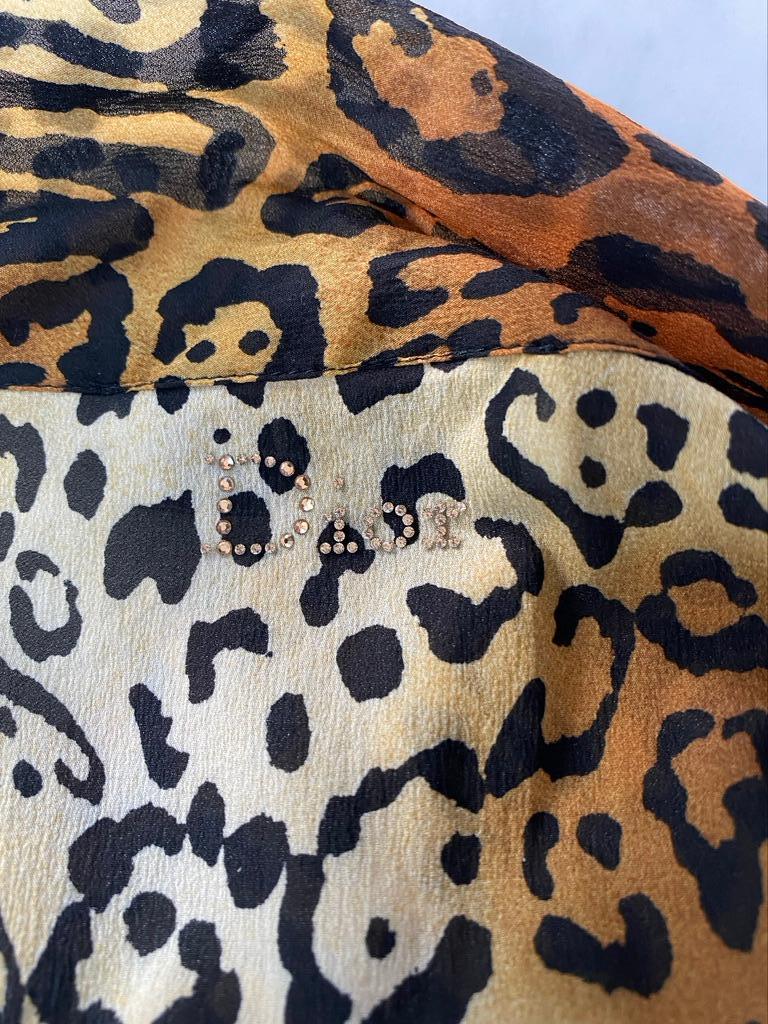 F/W 2004 Christian Dior by John Galliano Brown Leopard Print Silk Blend Robe - RealList