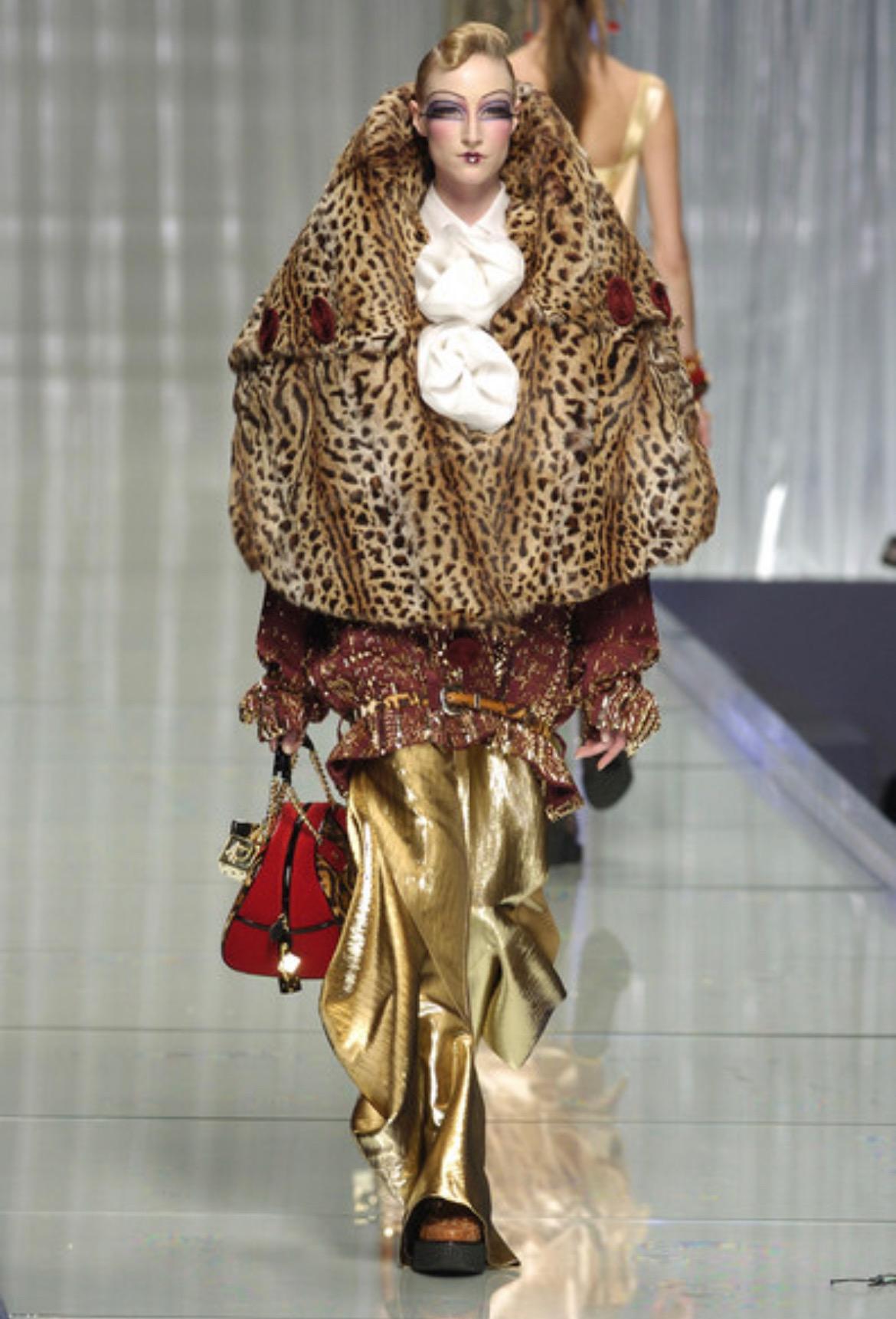 F/W 2004 Christian Dior by John Galliano Leopard Print Fur Zip Hooded Jacket - RealList