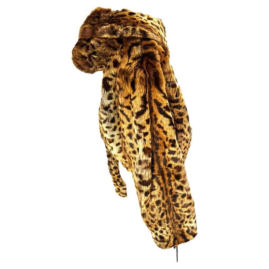 F/W 2004 Christian Dior by John Galliano Leopard Print Fur Zip Hooded Jacket - RealList