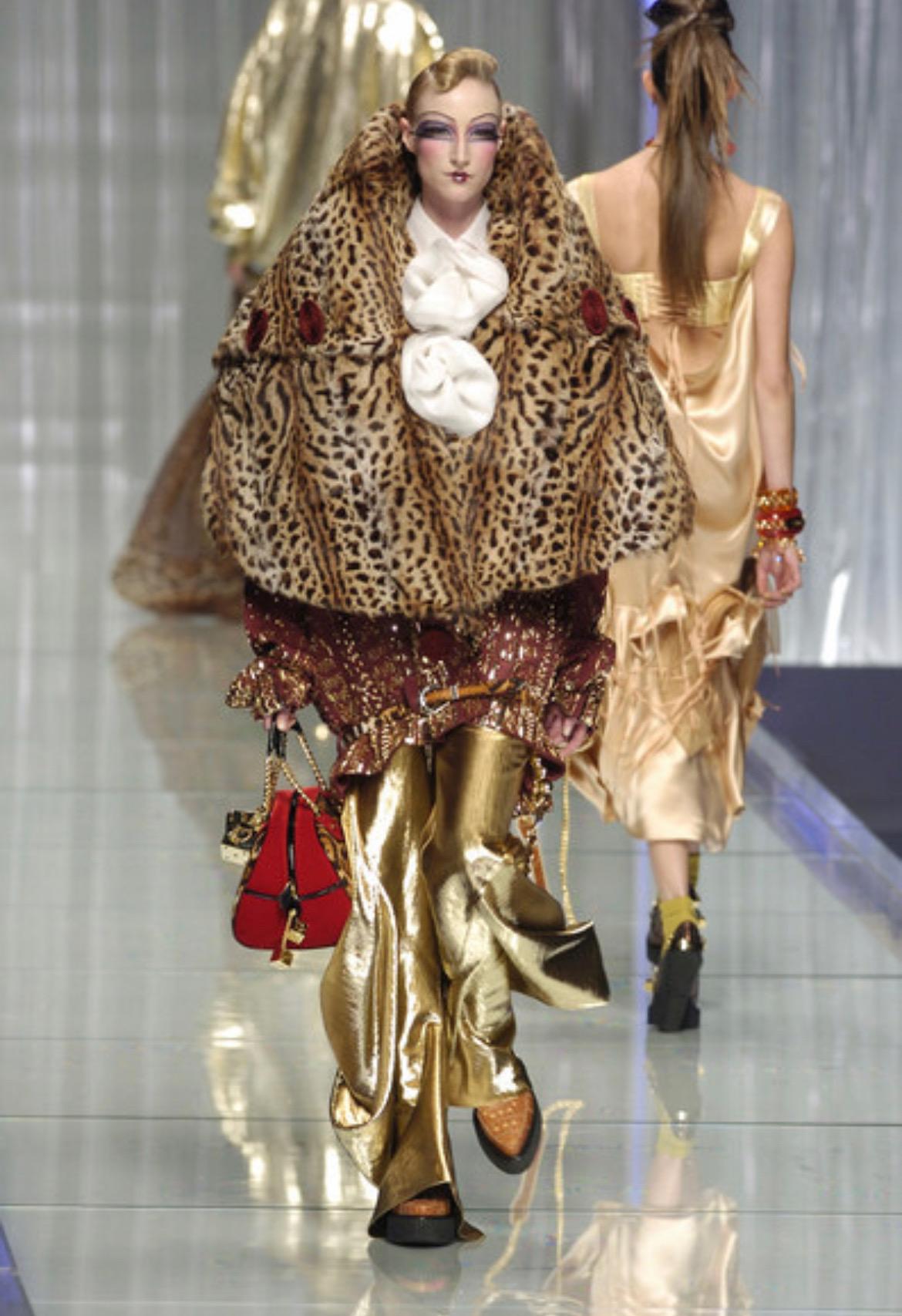 F/W 2004 Christian Dior by John Galliano Leopard Print Fur Zip Hooded Jacket - RealList