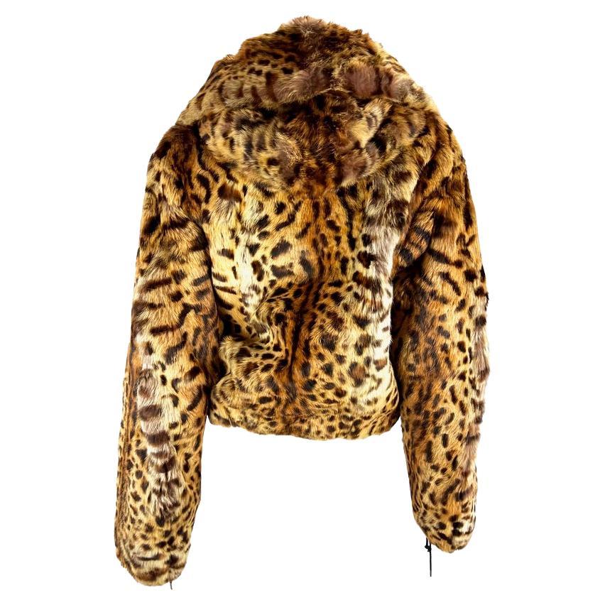 F/W 2004 Christian Dior by John Galliano Leopard Print Fur Zip Hooded Jacket - RealList