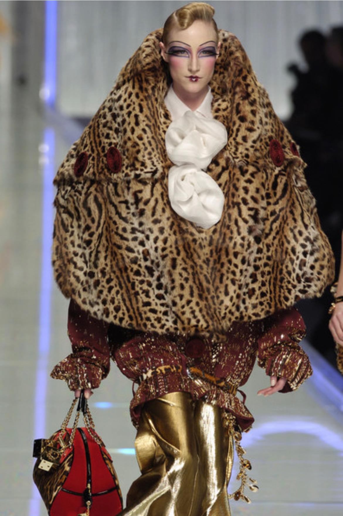 F/W 2004 Christian Dior by John Galliano Leopard Print Fur Zip Hooded Jacket - RealList