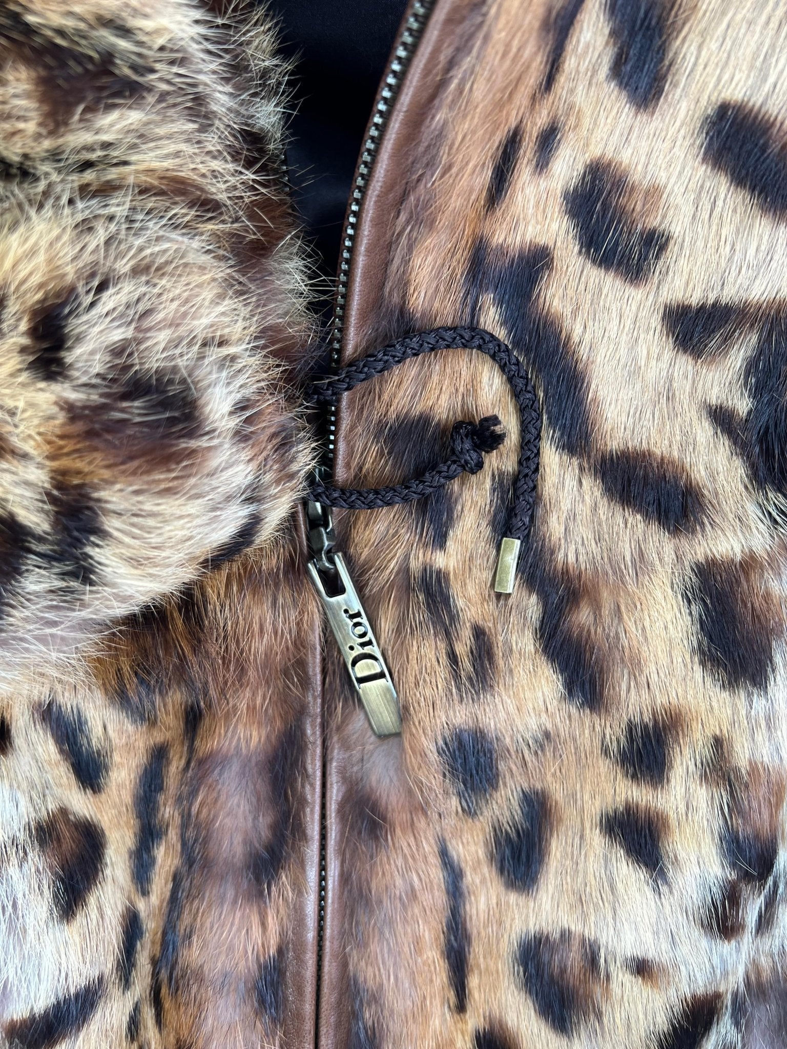 F/W 2004 Christian Dior by John Galliano Leopard Print Fur Zip Hooded Jacket - RealList