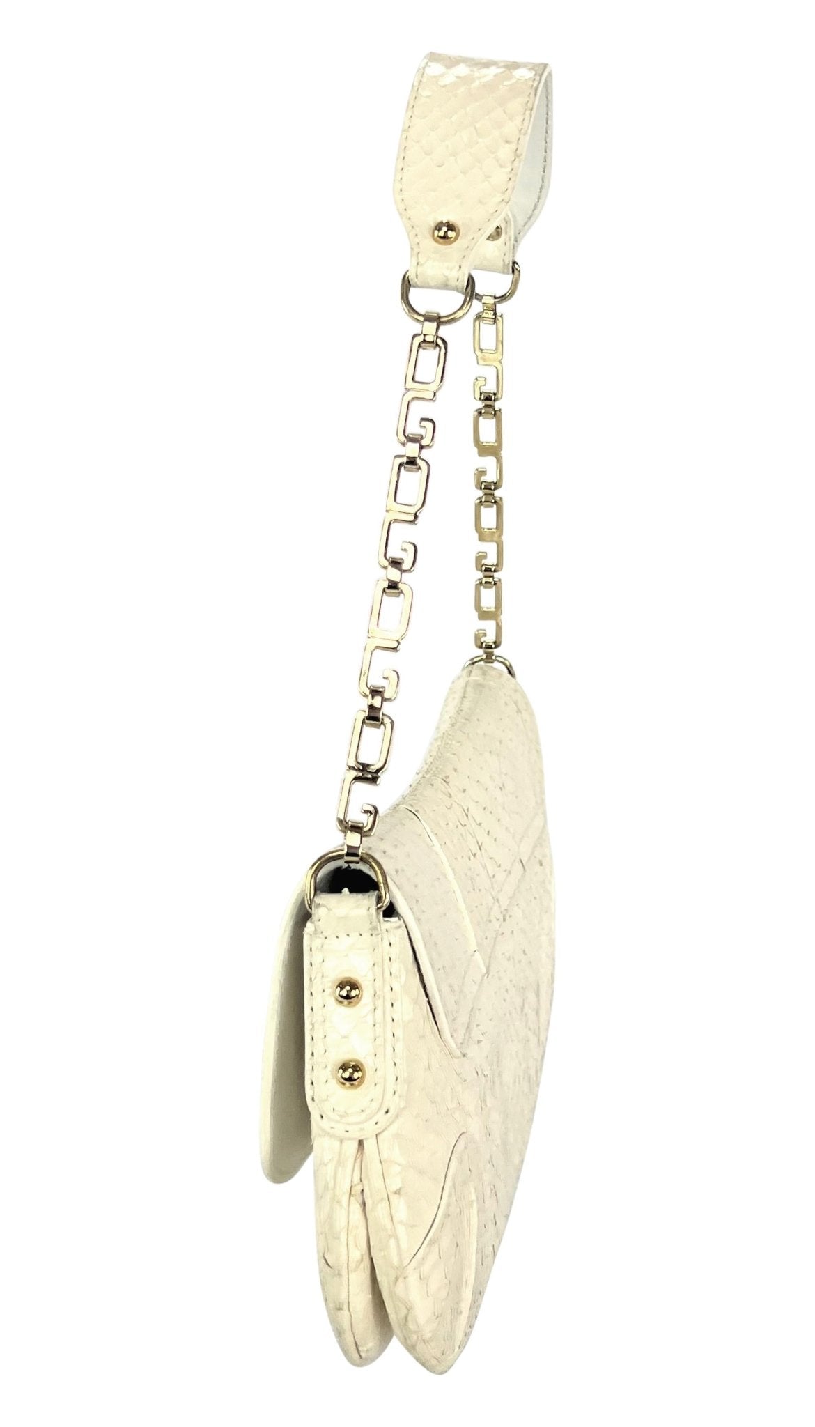 F/W 2004 Dolce & Gabbana Rhinestone Capriorn White Python Horoscope Shoulder Bag - RealList
