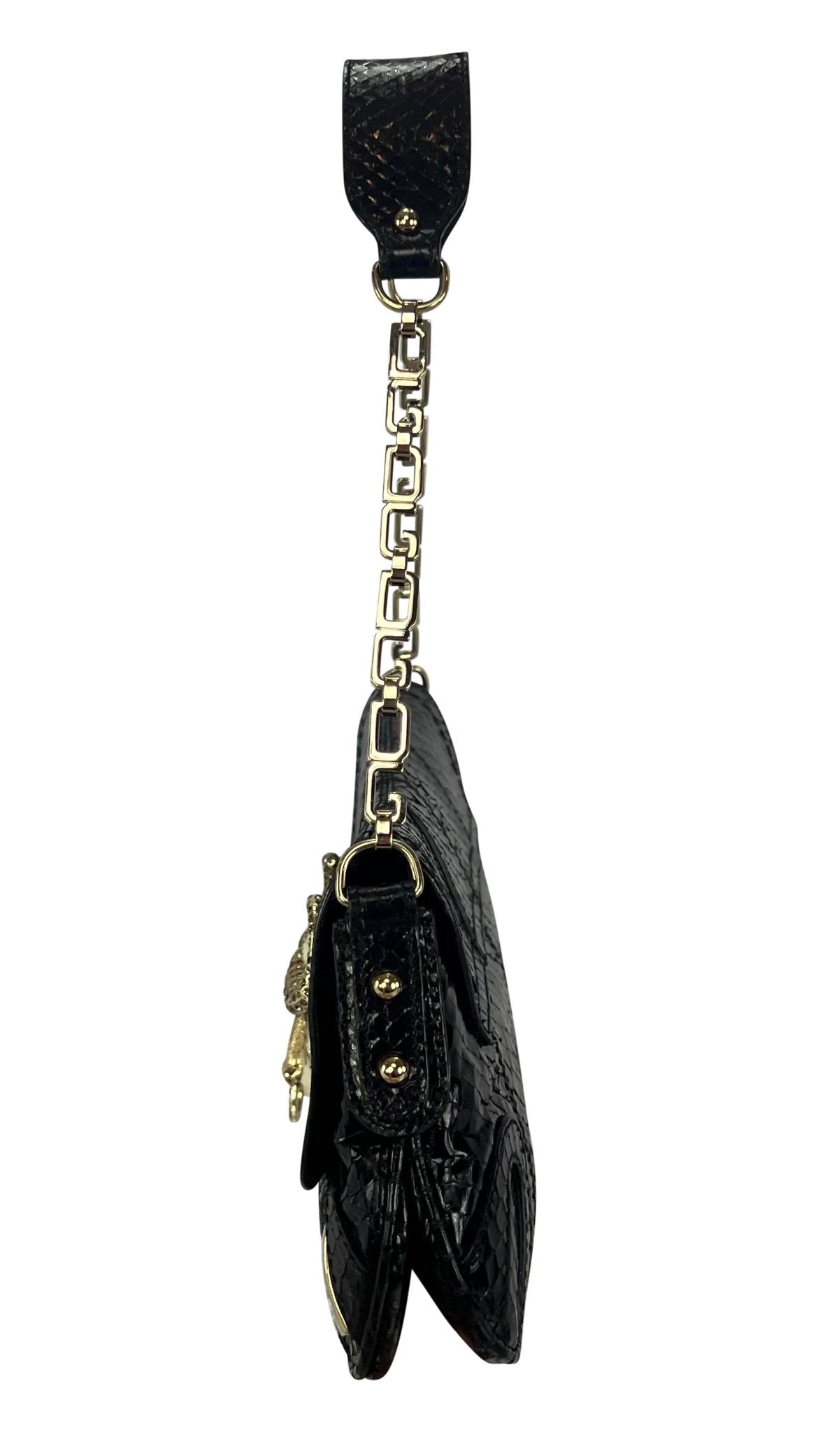F/W 2004 Dolce & Gabbana Rhinestone Taurus Horoscope Snakeskin Shoulder Bag - RealList