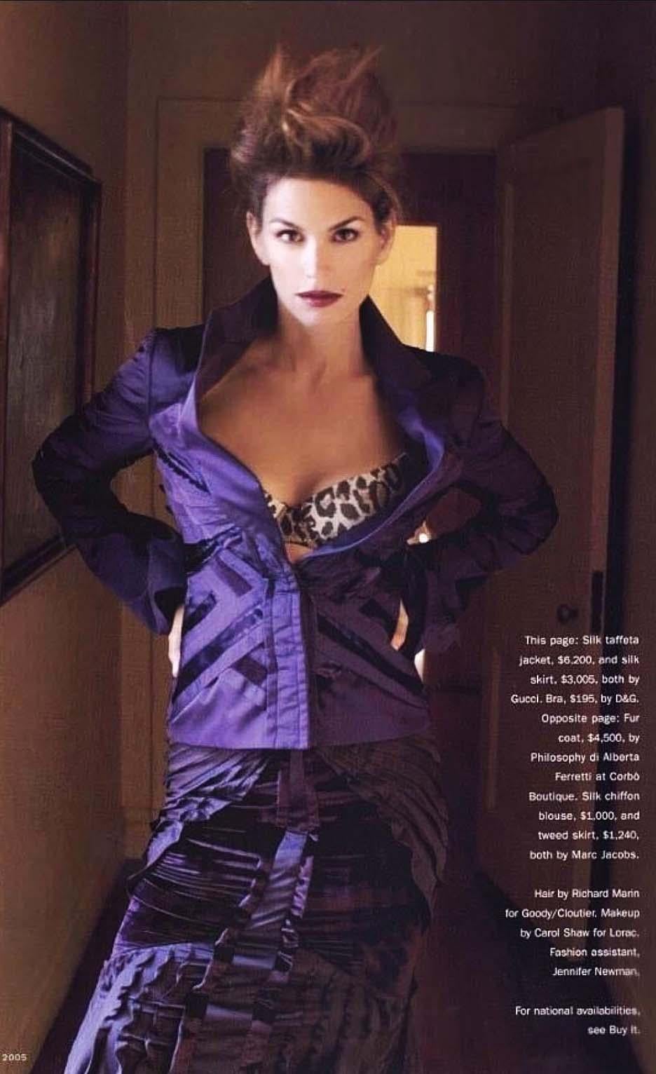 F/W 2004 Gucci by Tom Ford Purple Burgundy Velvet Silk Ribbon Runway Skirt Suit - RealList