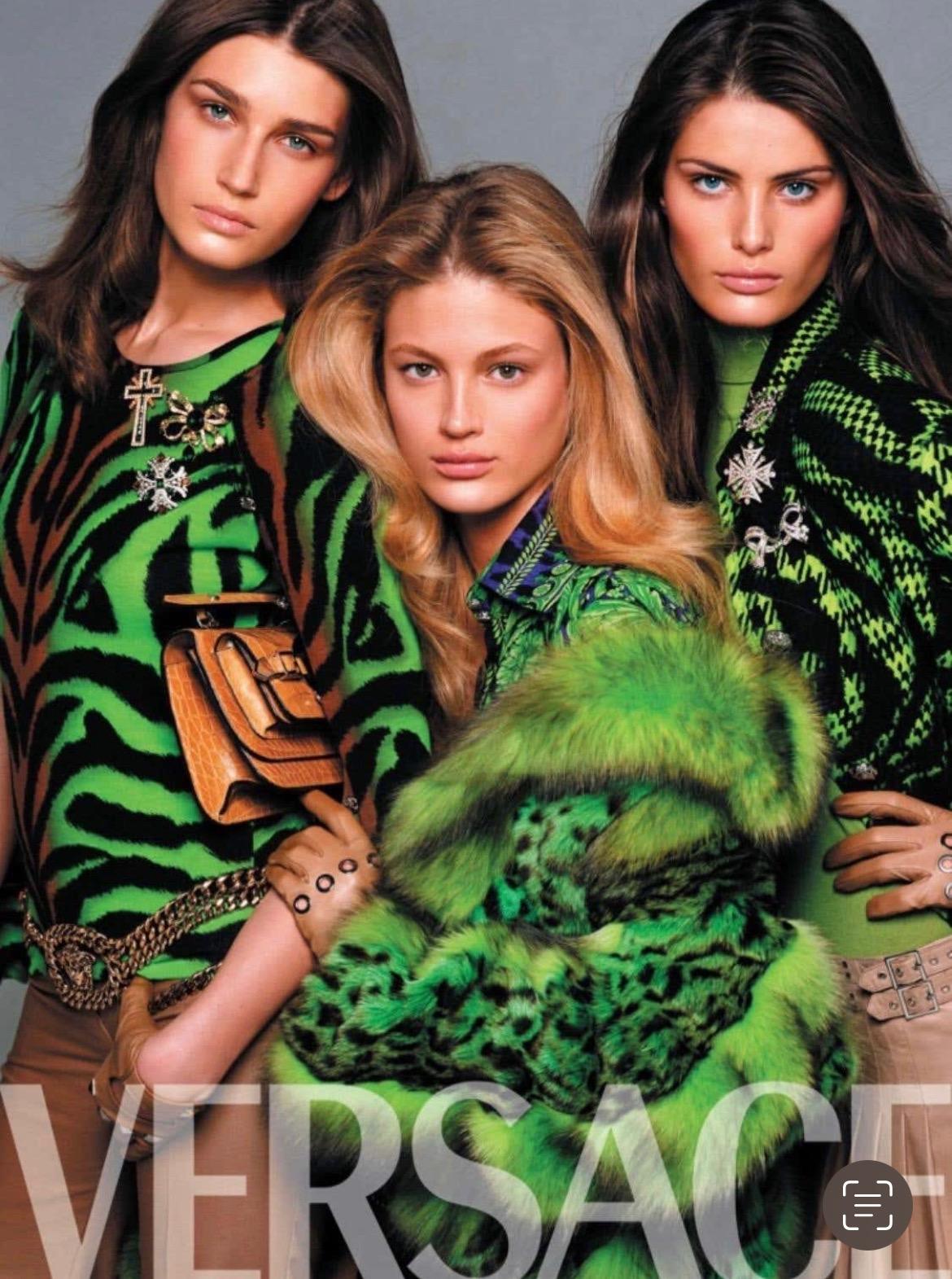 F/W 2004 Versace by Donatella Runway Yellow Black Tiger Print Wool Skirt - RealList