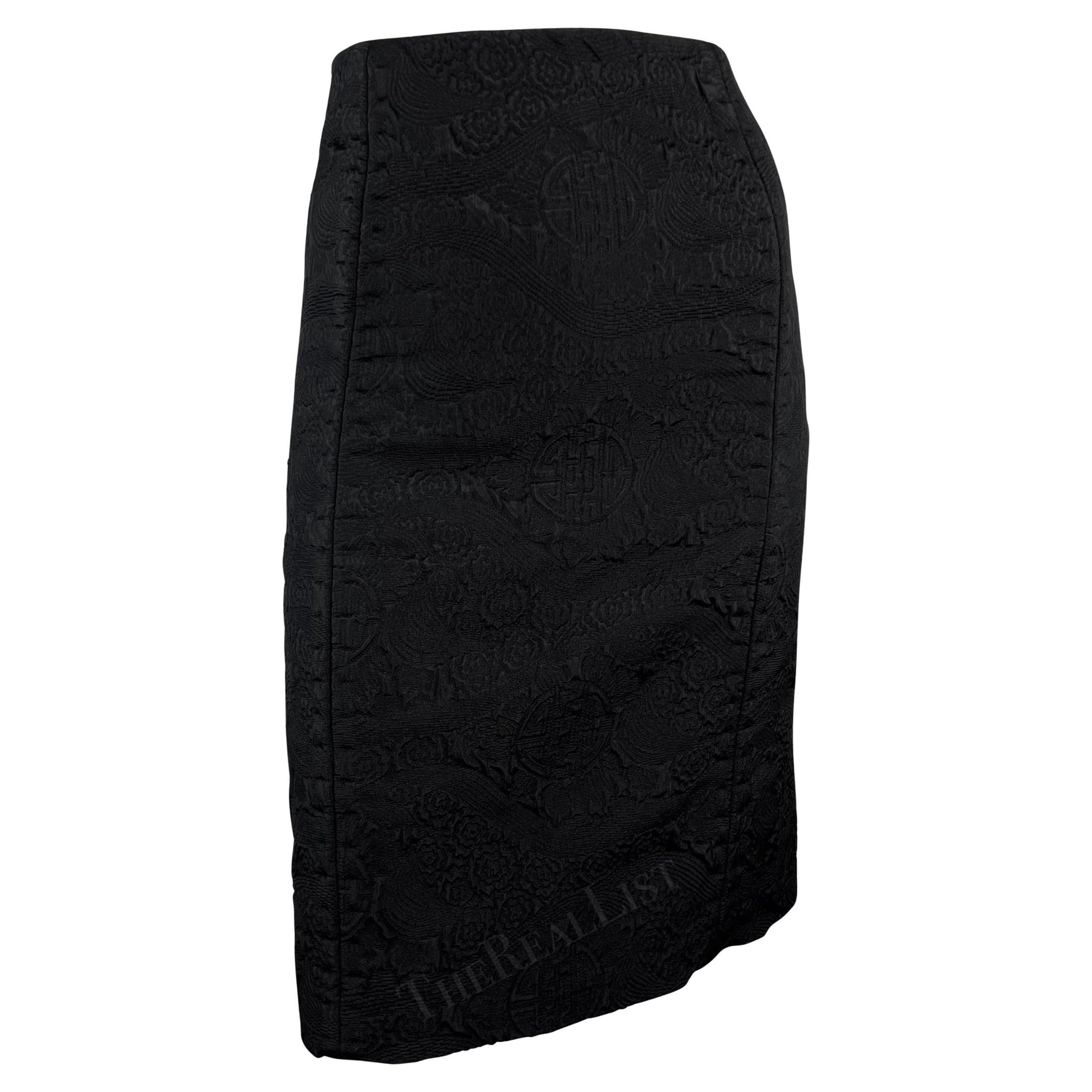 F/W 2004 Yves Saint Laurent by Tom Ford Chinoiserie Brocade Black Skirt - RealList