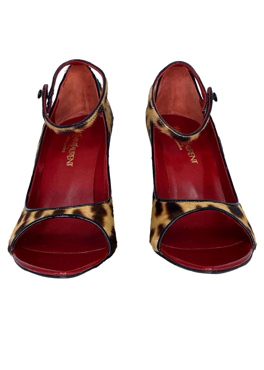 F/W 2004 Yves Saint Laurent by Tom Ford Leopard Pony Hair 4.5" Wedge - RealList