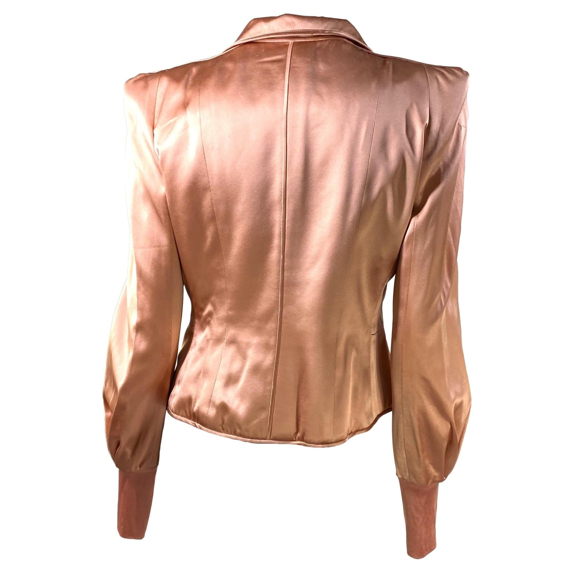 F/W 2004 Yves Saint Laurent by Tom Ford Pink Silk Pagoda Chinoiserie Jacket - RealList