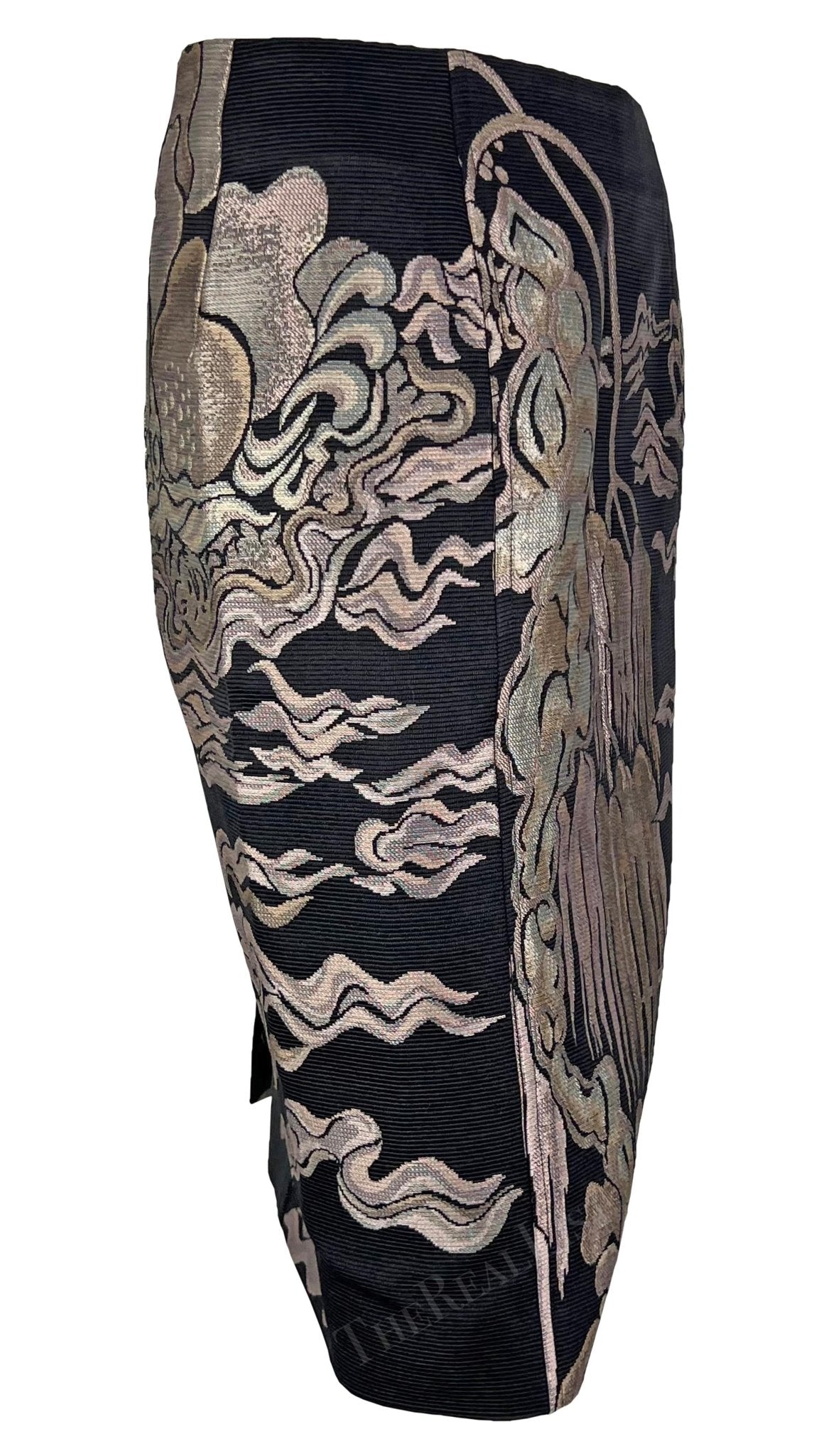 F/W 2004 Yves Saint Laurent by Tom Ford Pink Willow Chinoiserie Skirt - RealList