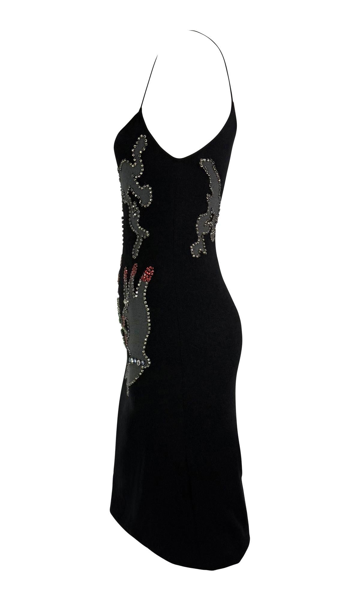 F/W 2005 Giorgio Armani Runway Rhinestone Smoking Black Cocktail Dress - RealList