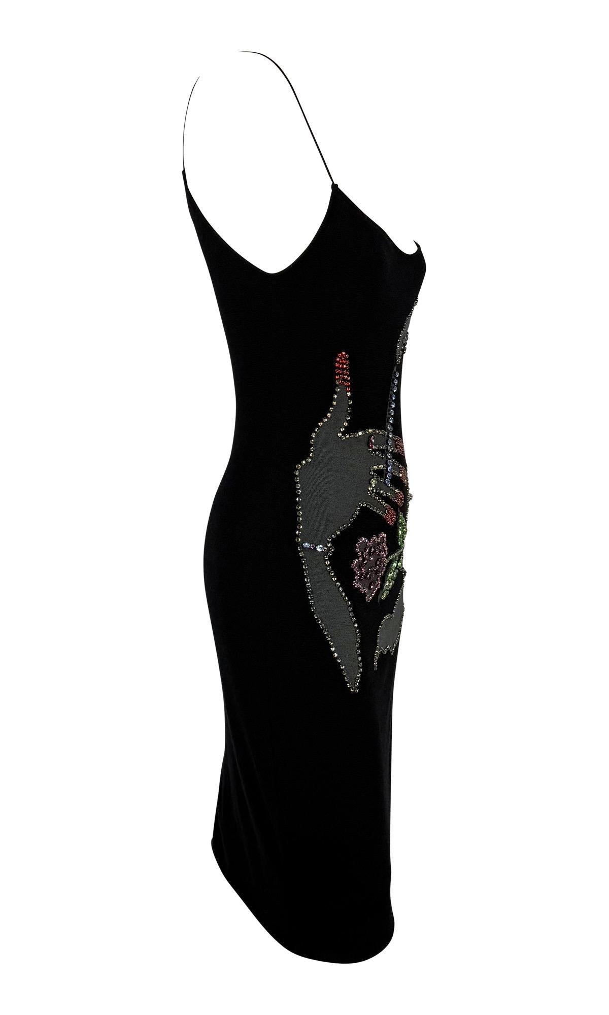 F/W 2005 Giorgio Armani Runway Rhinestone Smoking Black Cocktail Dress - RealList