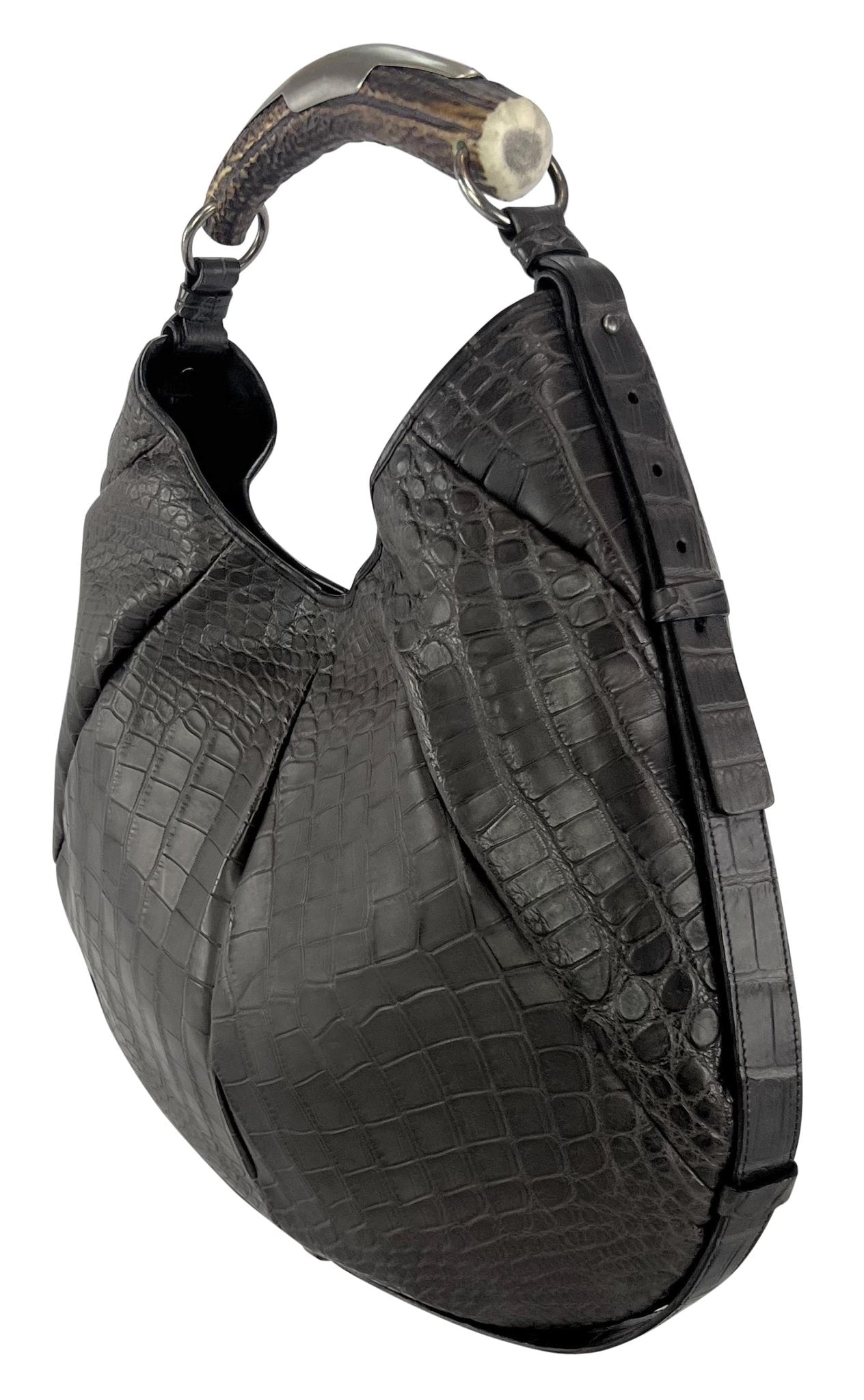 F/W 2005 Yves Saint Laurent XL Genuine Alligator Mombasa Shoulder Bag - RealList