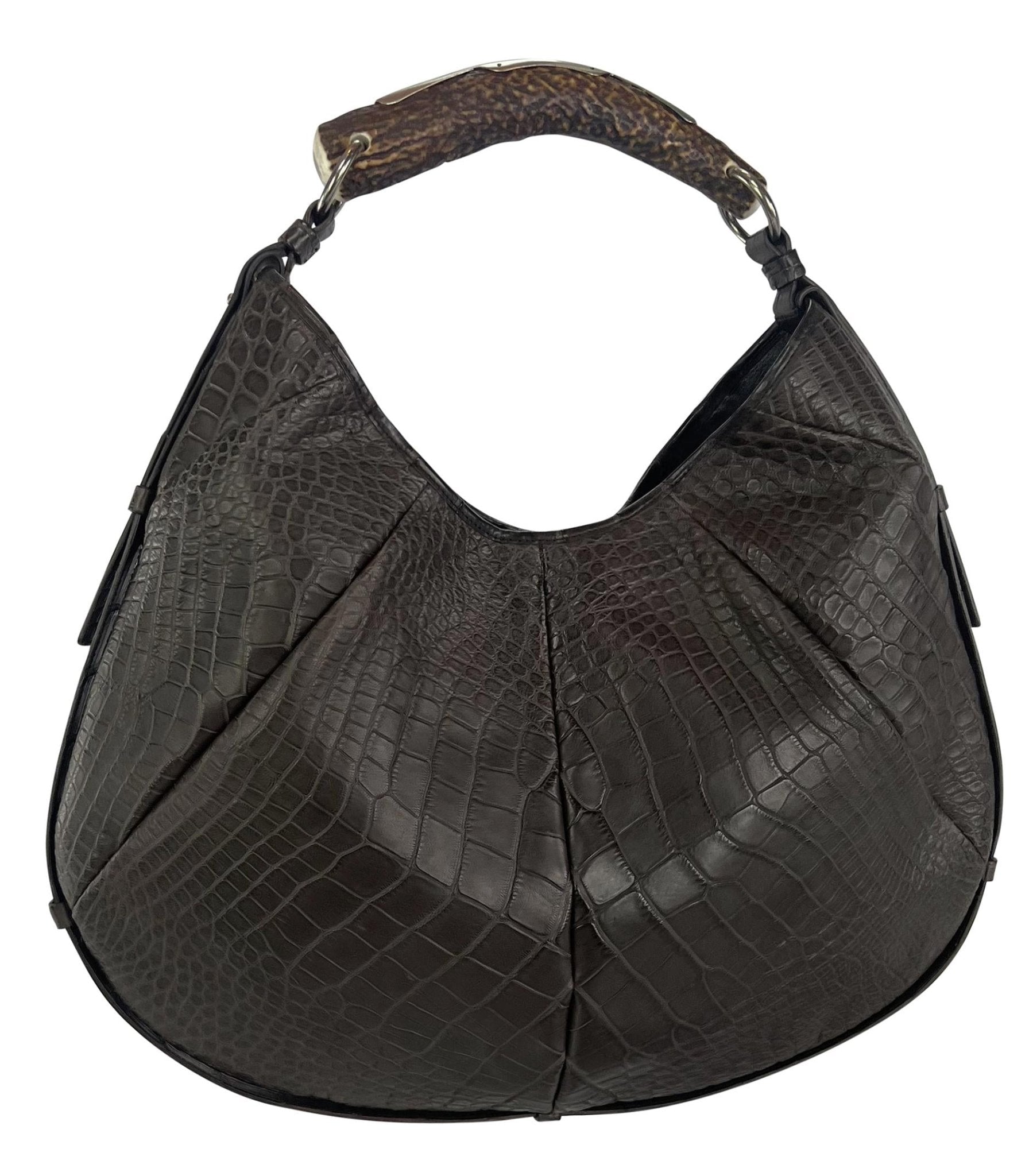 F/W 2005 Yves Saint Laurent XL Genuine Alligator Mombasa Shoulder Bag - RealList