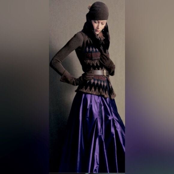 F/W 2006 Ralph Lauren Runway 'Gemma' Royal Purple Taffeta Flared Maxi Skirt - RealList