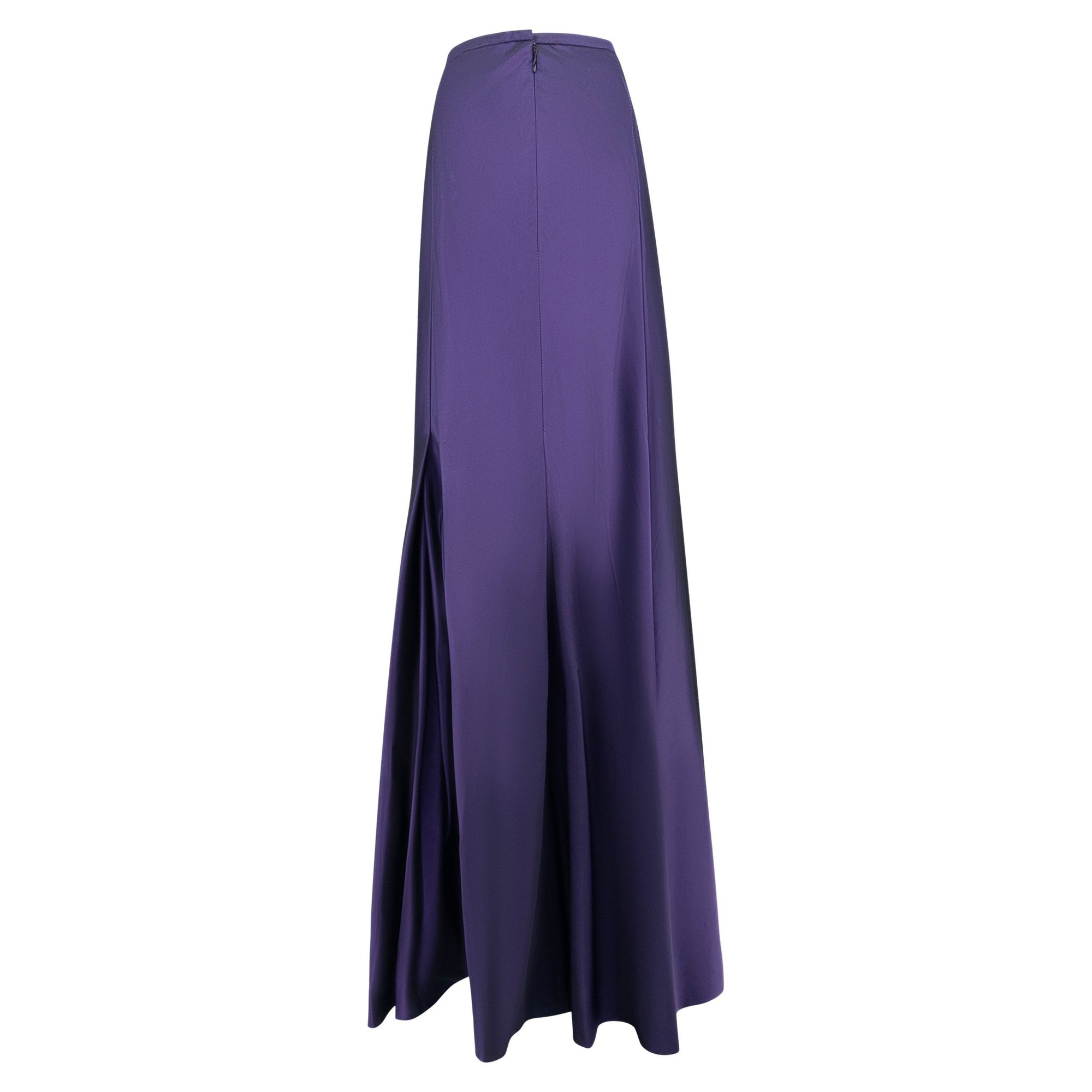 F/W 2006 Ralph Lauren Runway 'Gemma' Royal Purple Taffeta Flared Maxi Skirt - RealList
