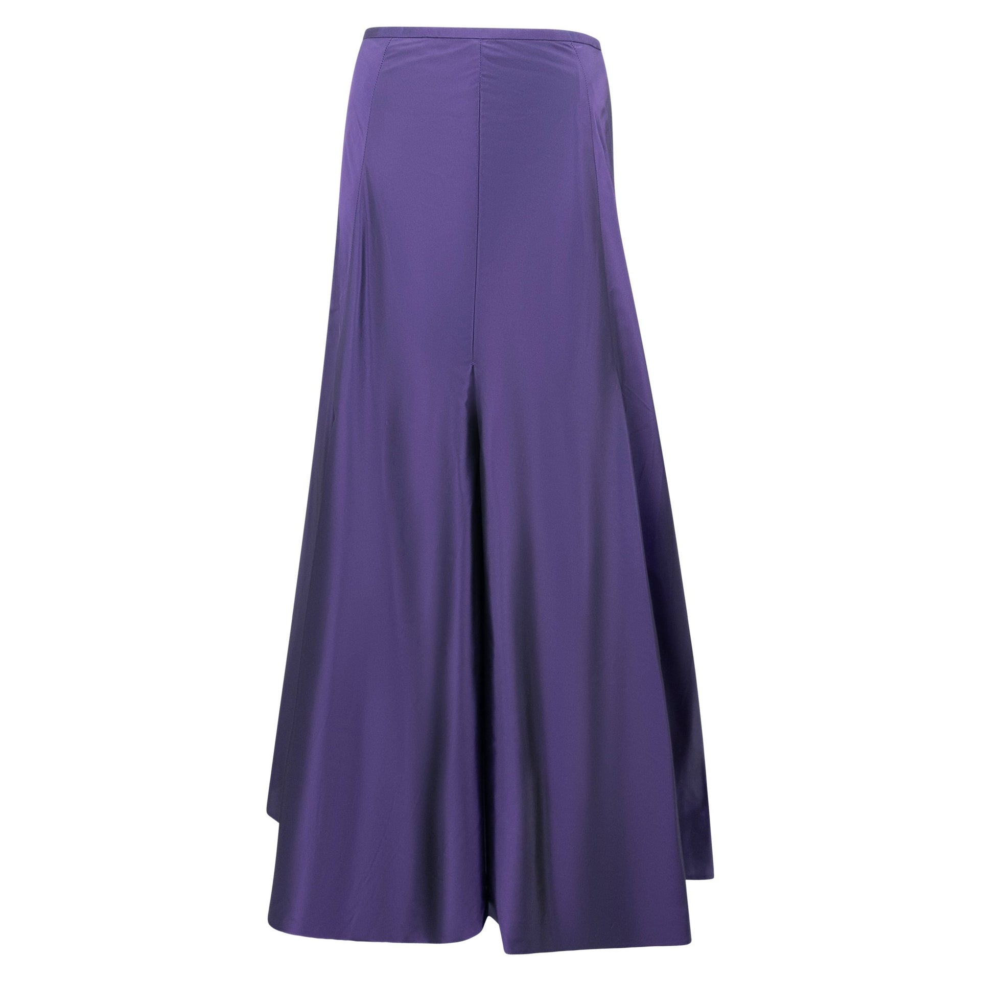 F/W 2006 Ralph Lauren Runway 'Gemma' Royal Purple Taffeta Flared Maxi Skirt - RealList