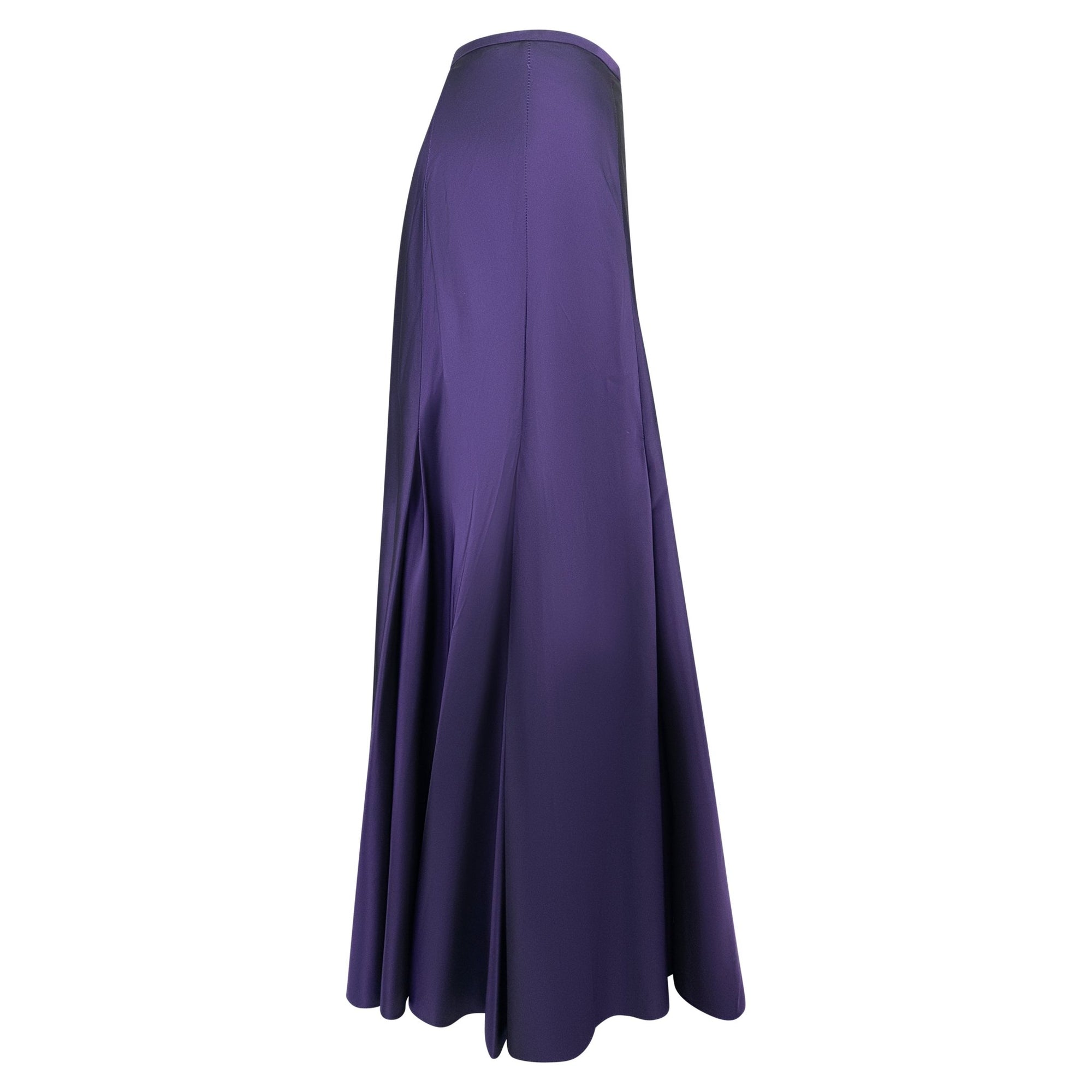 F/W 2006 Ralph Lauren Runway 'Gemma' Royal Purple Taffeta Flared Maxi Skirt - RealList