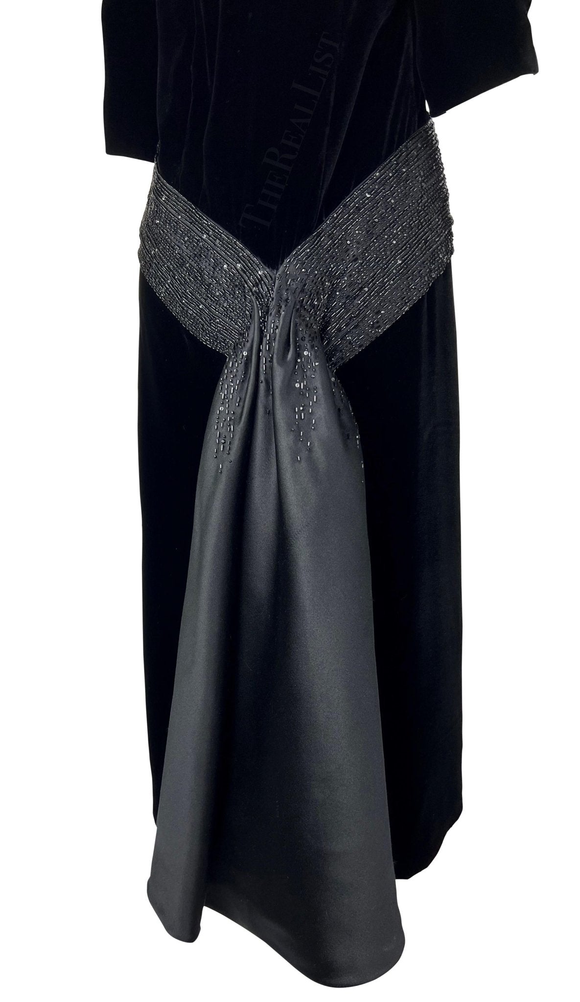 F/W 2007 Christian Dior Haute Couture by John Galliano Black Velvet Beaded Dress - RealList