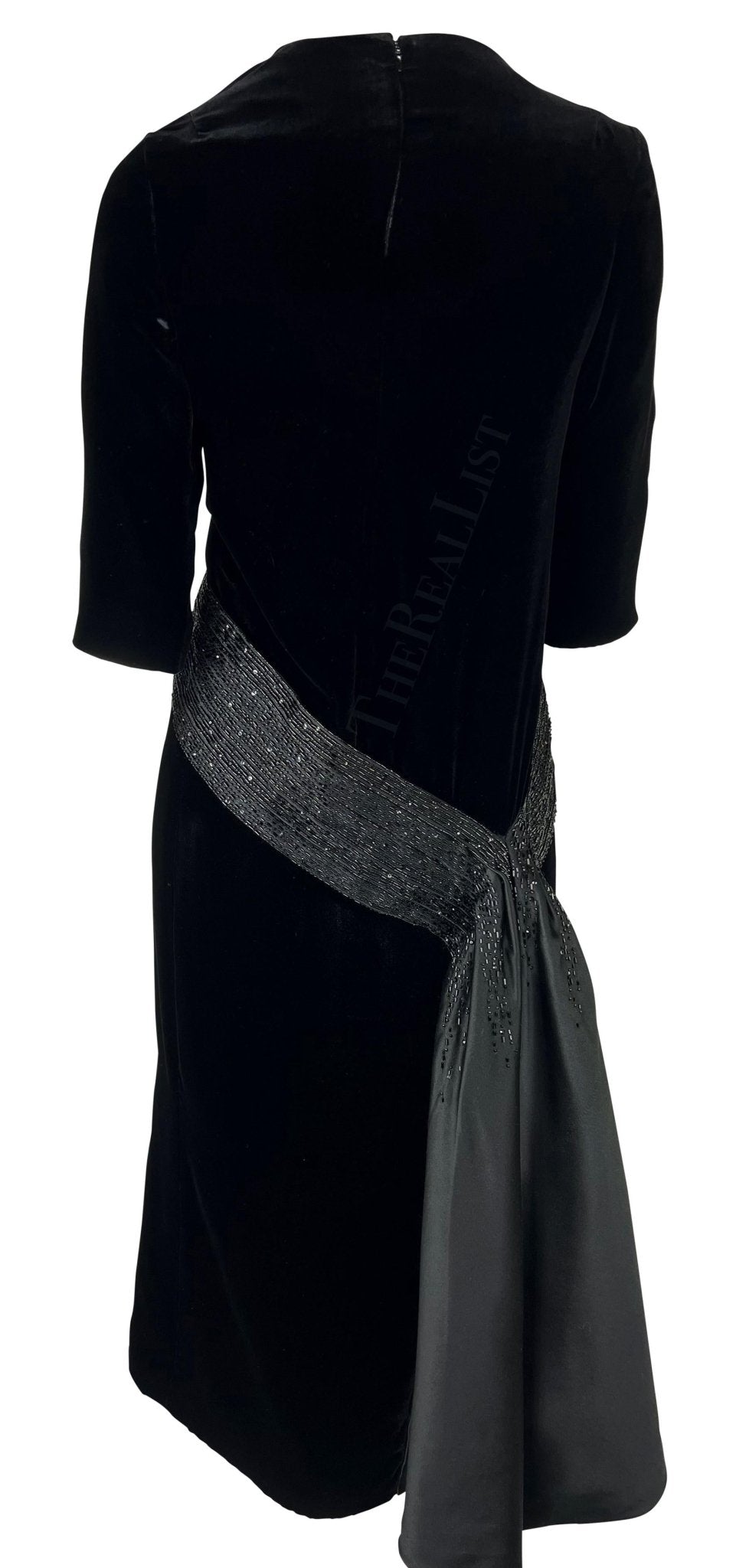 F/W 2007 Christian Dior Haute Couture by John Galliano Black Velvet Beaded Dress - RealList
