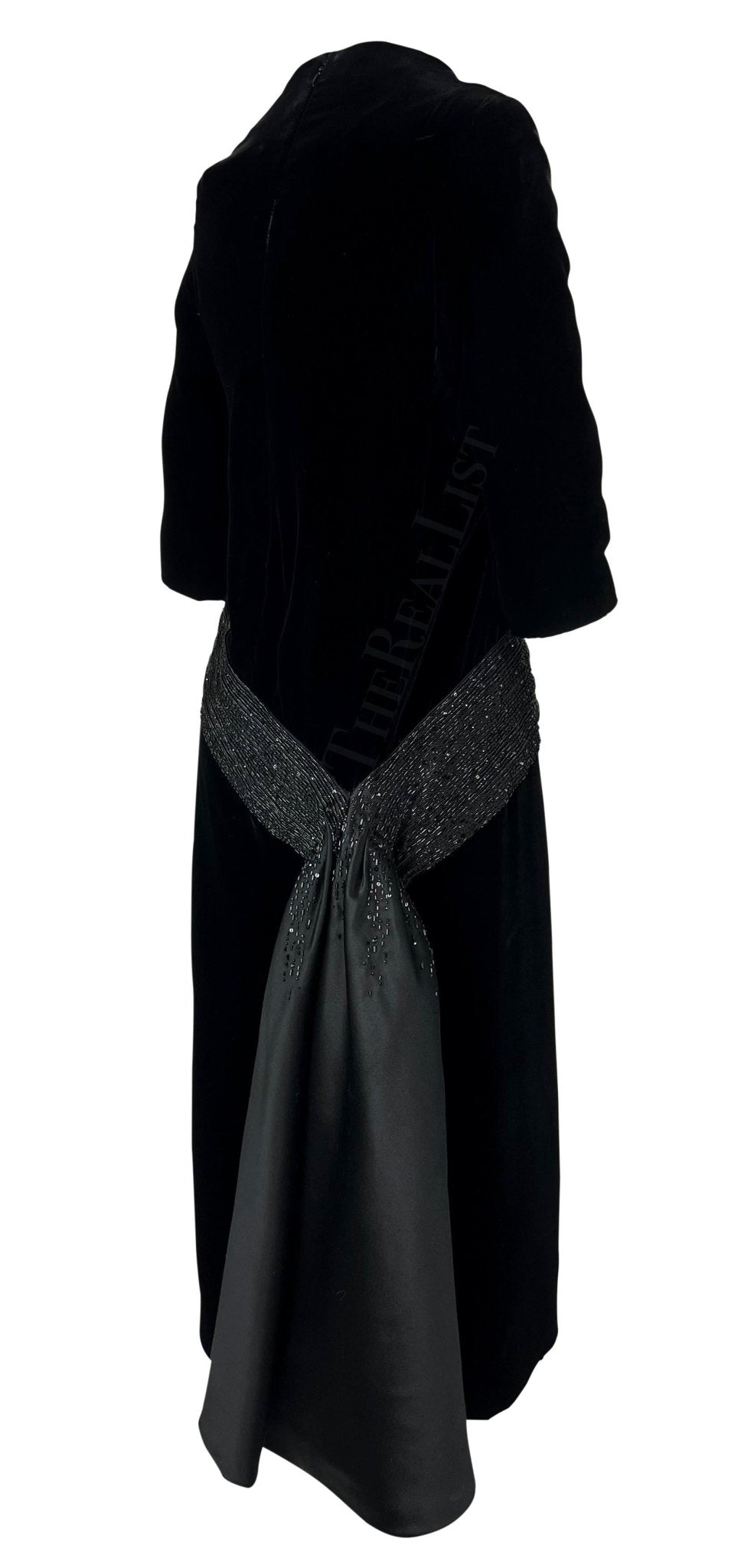 F/W 2007 Christian Dior Haute Couture by John Galliano Black Velvet Beaded Dress - RealList
