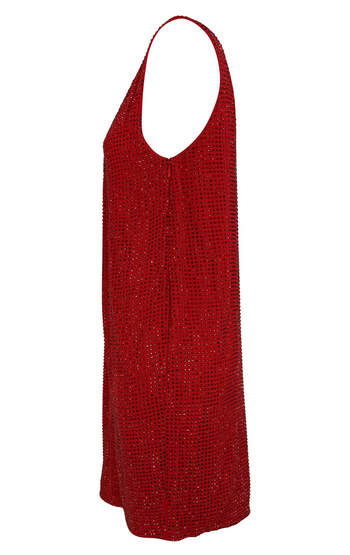 F/W 2007 Emanuel Ungaro by Dundas Runway Rhinestone Ruby Red Mini Dress - RealList