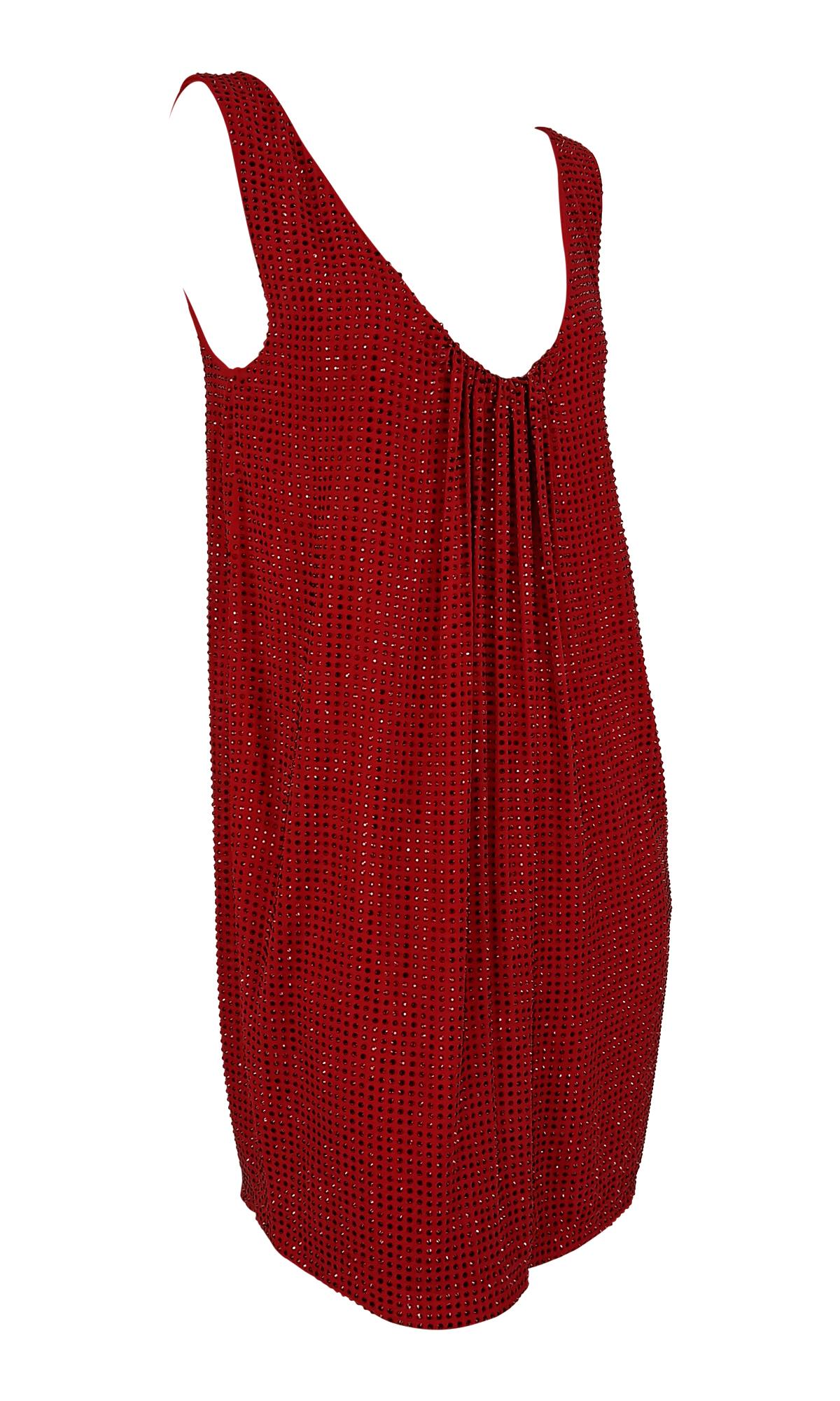 F/W 2007 Emanuel Ungaro by Dundas Runway Rhinestone Ruby Red Mini Dress - RealList