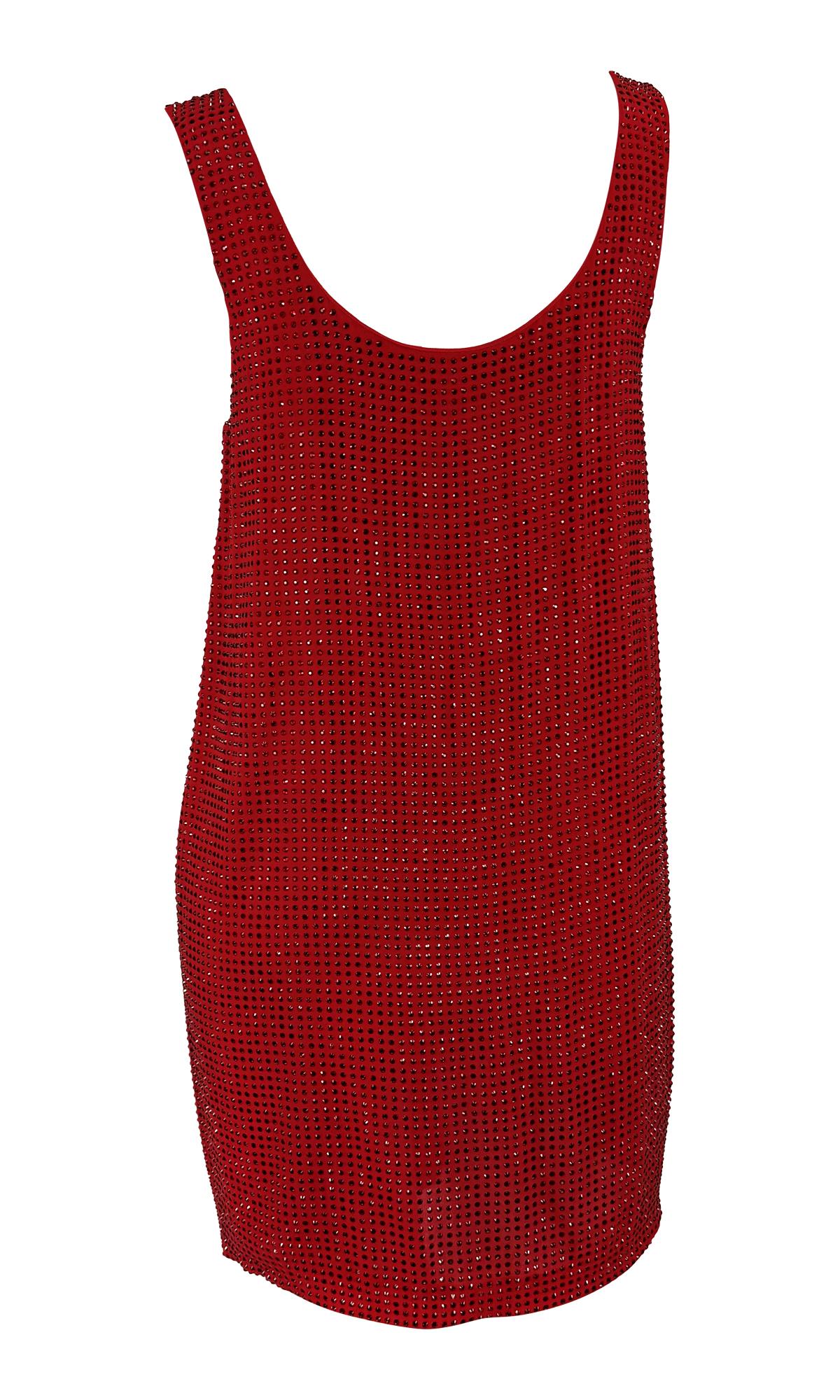 F/W 2007 Emanuel Ungaro by Dundas Runway Rhinestone Ruby Red Mini Dress - RealList